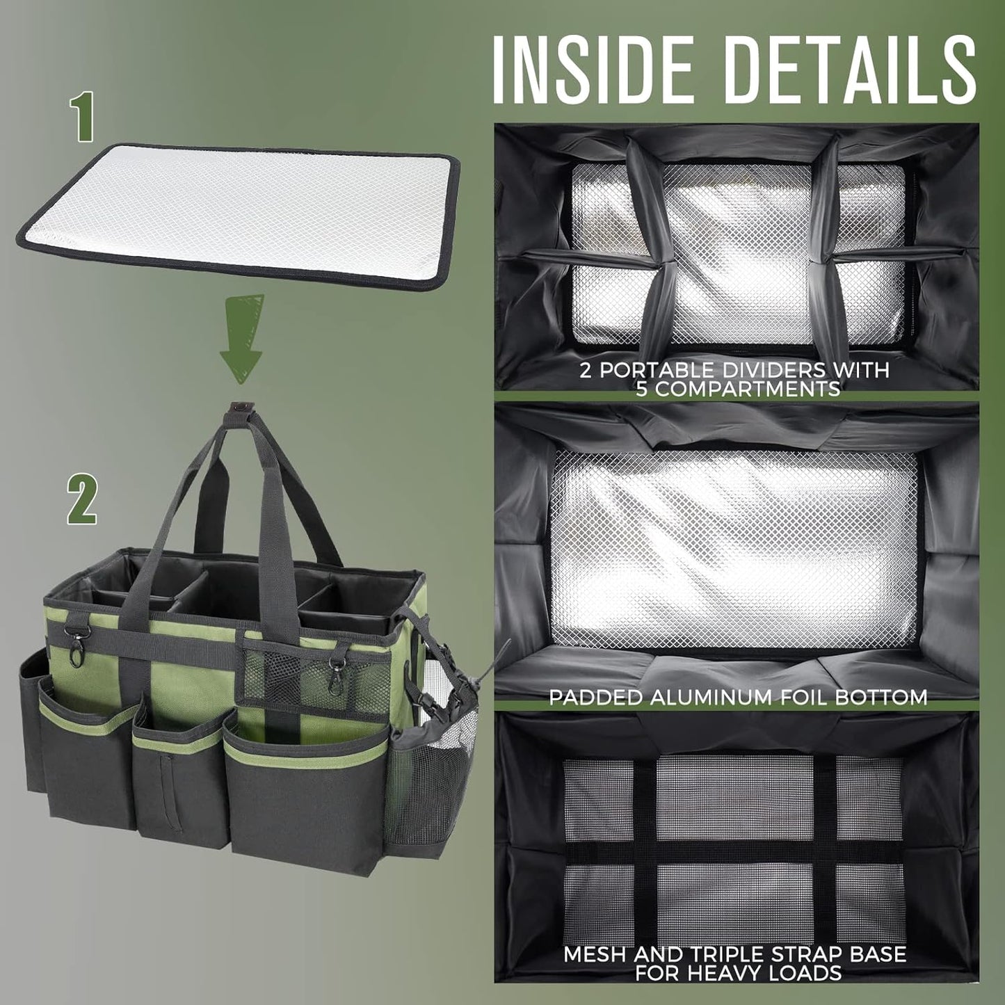Wearable Cleaning Caddy Organizer with Handle & Shoulder Straps for Housekeepers, Under Sink & Car