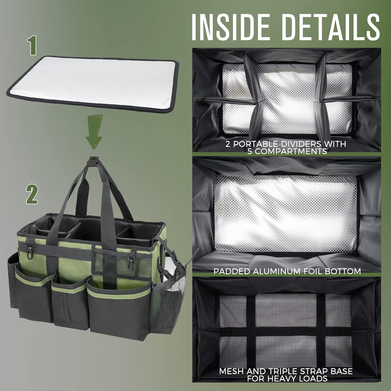 Wearable Cleaning Caddy Organizer with Handle & Shoulder Straps for Housekeepers, Under Sink & Car