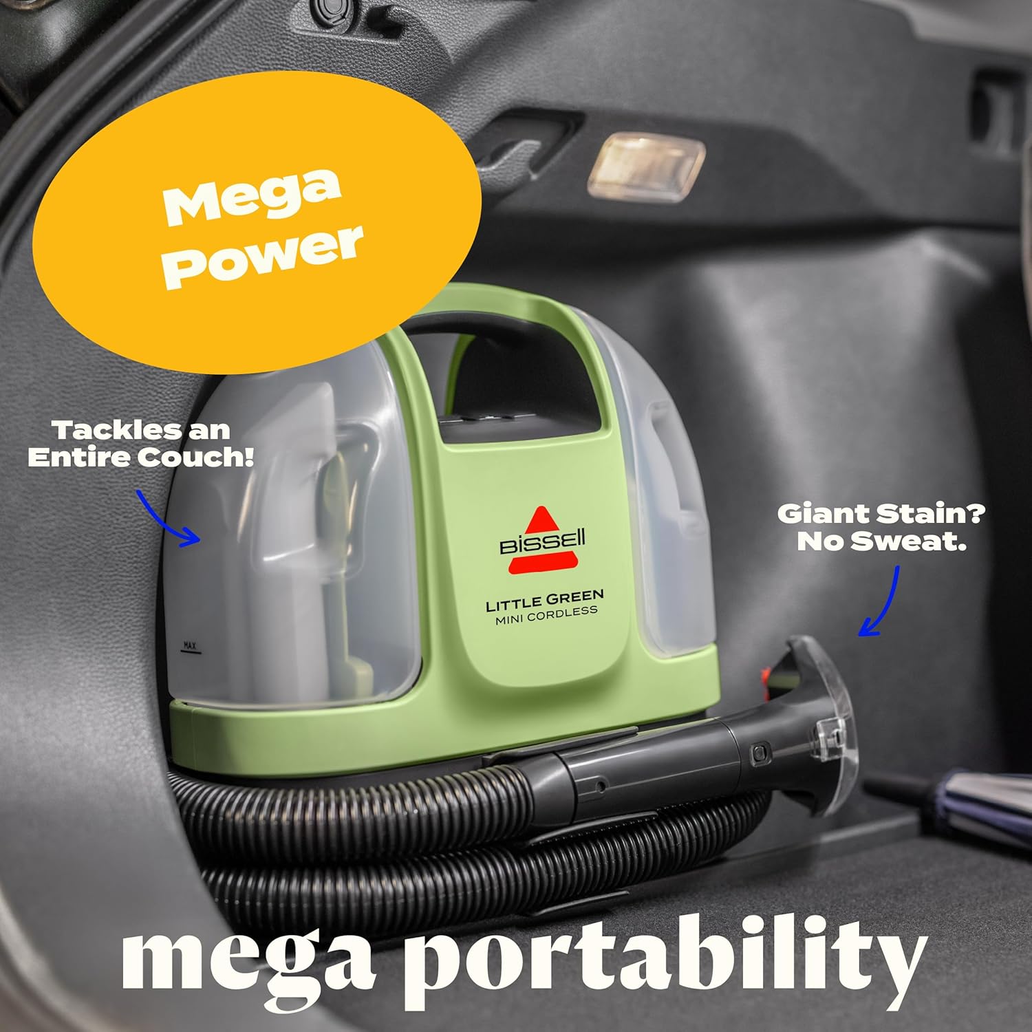 BISSELL Little Green Mini Cordless Portable Carpet and Upholstery Deep Cleaner, Car/Auto Detailer