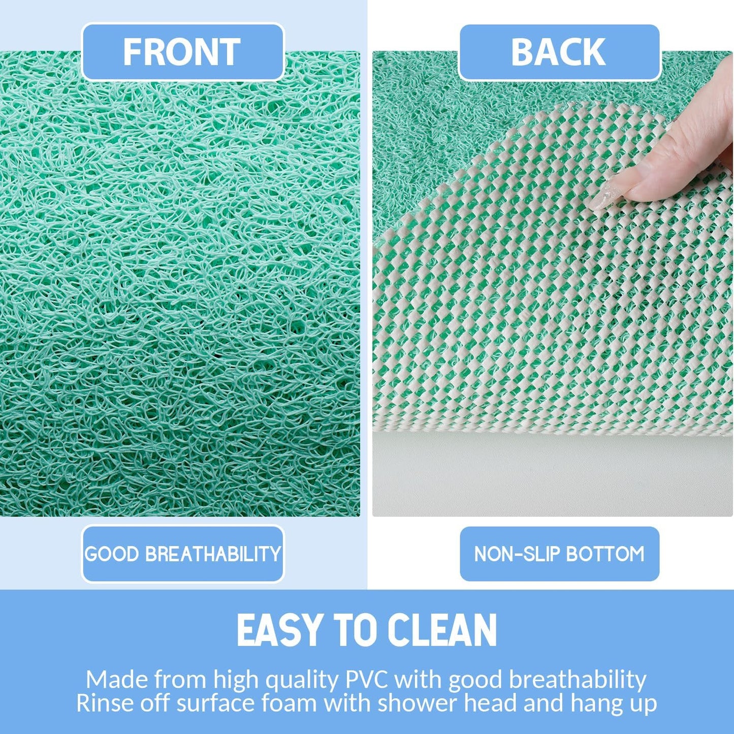 Non-Slip Bathtub Mat, Anti Slip Shower Mat, Fast Drying Bathtub Mats, Foot Scrubber Mat, Anti Slip