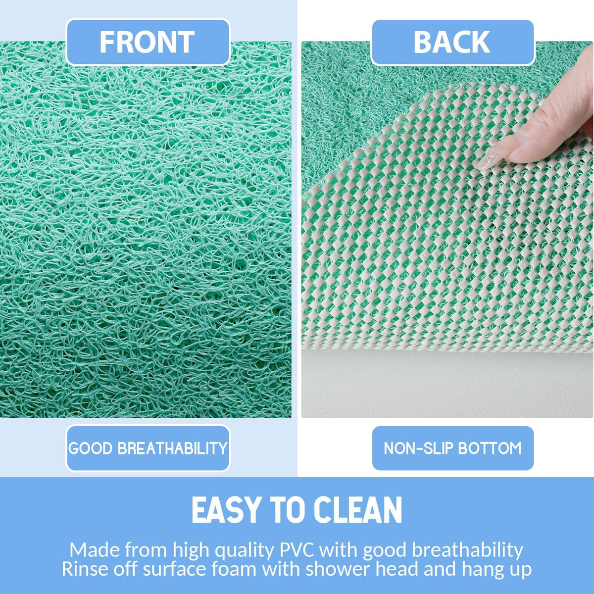Non-Slip Bathtub Mat, Anti Slip Shower Mat, Fast Drying Bathtub Mats, Foot Scrubber Mat, Anti Slip