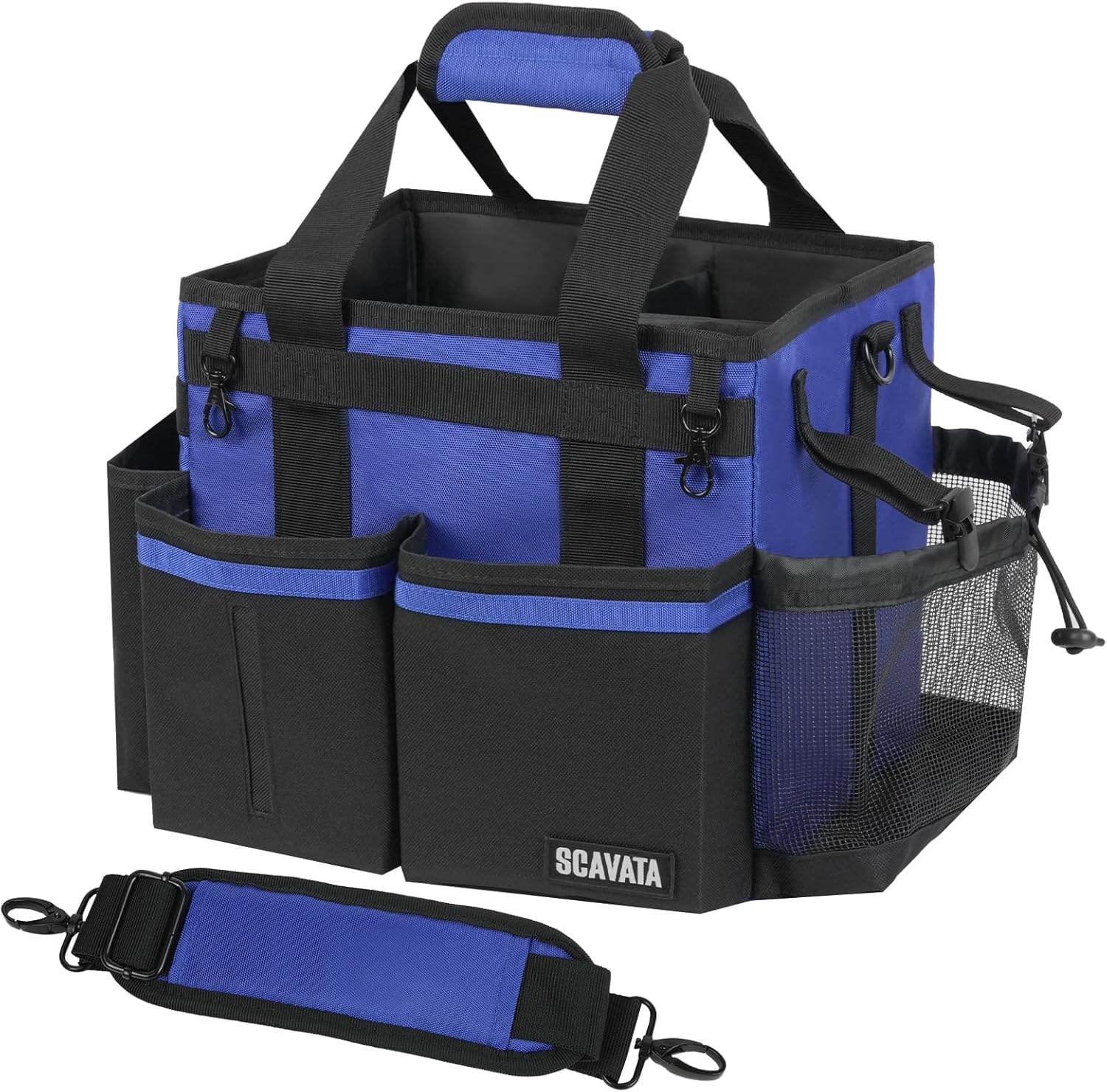 Compact Wearable Cleaning Caddy, Small Supplies Organizer with Handle & Shoulder Straps for