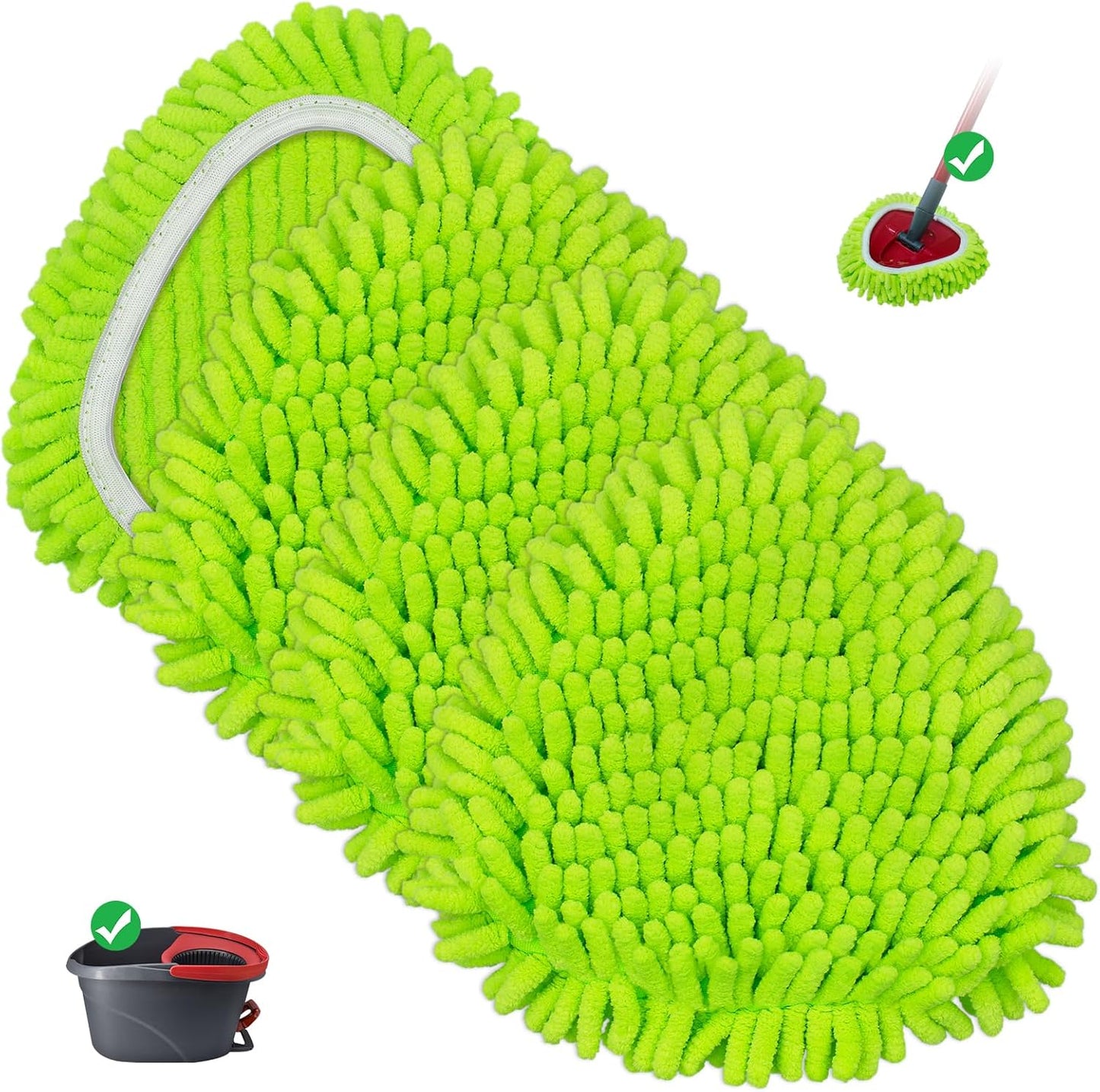 Mop Heads Replacements Compatible with O-cedar Easy Wring 1-Tank System,Mop Replace Head for