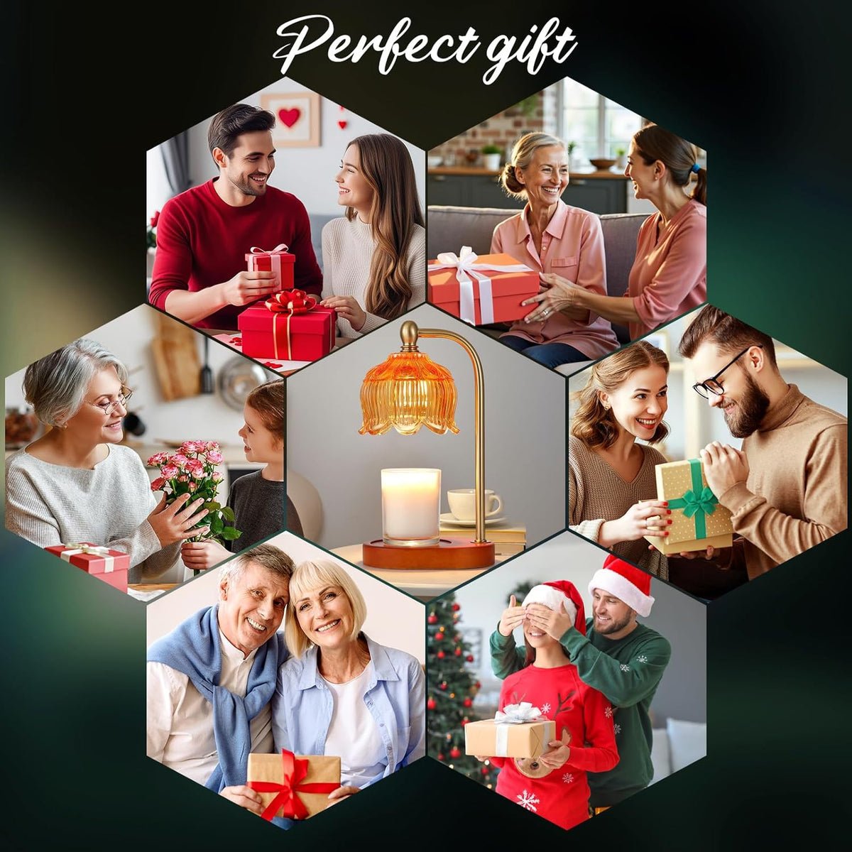 Candle Warmer Lamp with Timer and Dimmer,Electric Amber Light Gifts for Women Melt Wax Warmer Lamp