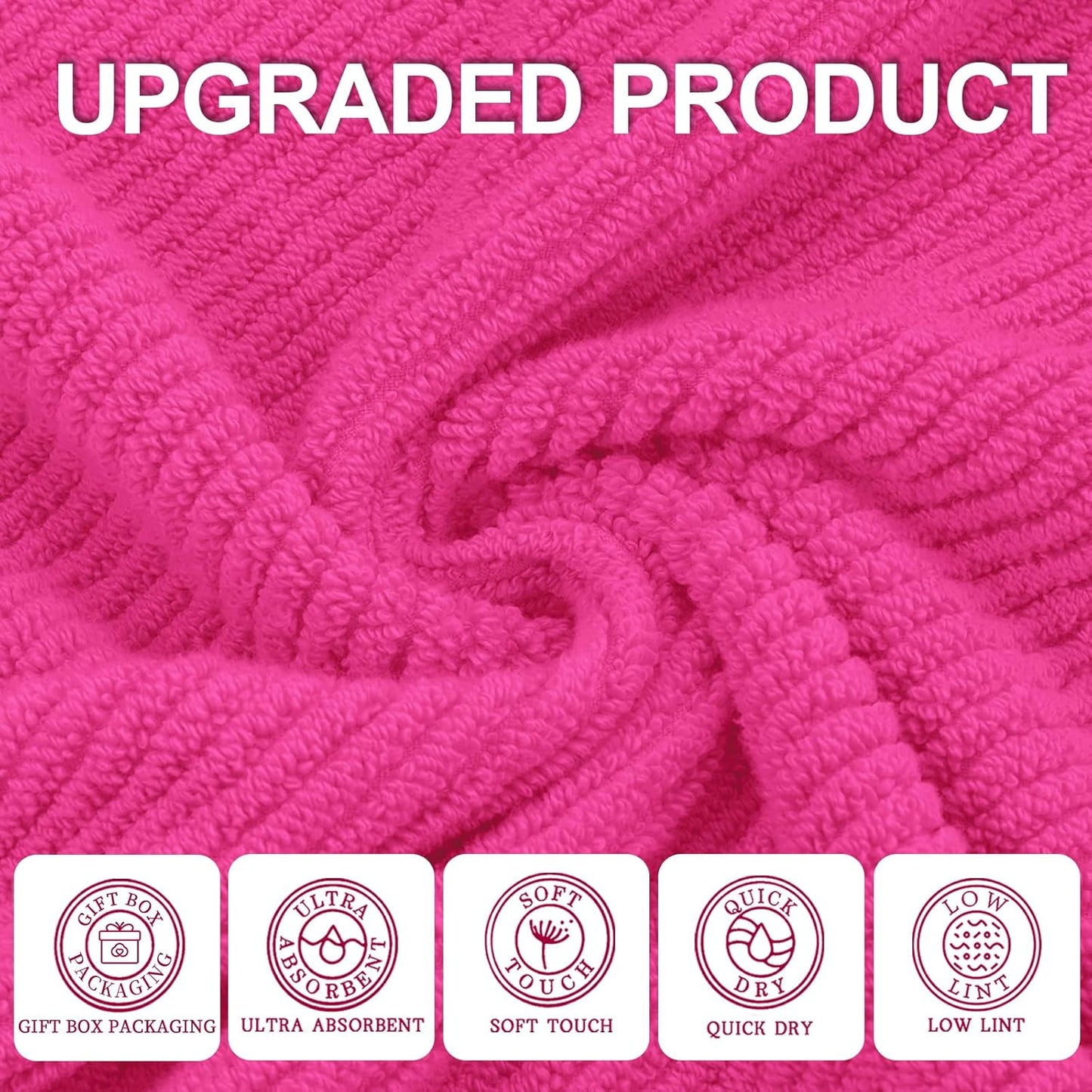 VOOVA & MOVAS Bathroom Hand Towels Set of 4, Large 18"x28" - 100% Cotton | Quick Dry | Light Weight