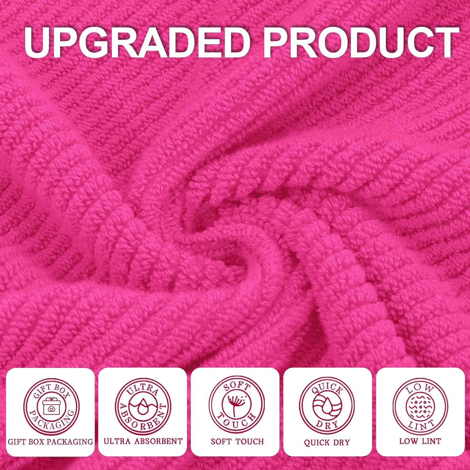 VOOVA & MOVAS Bathroom Hand Towels Set of 4, Large 18"x28" - 100% Cotton | Quick Dry | Light Weight
