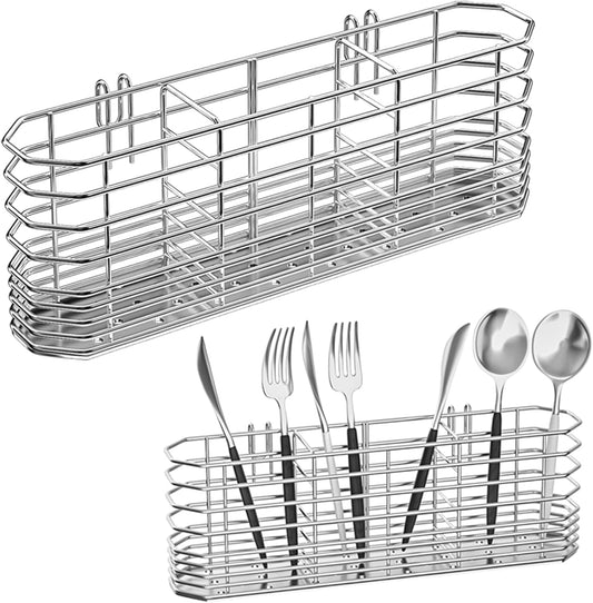 304 Stainless Steel Utensil Holder, Dish Drying Rack, kitchen Utensil Organizer, Knife and Fork