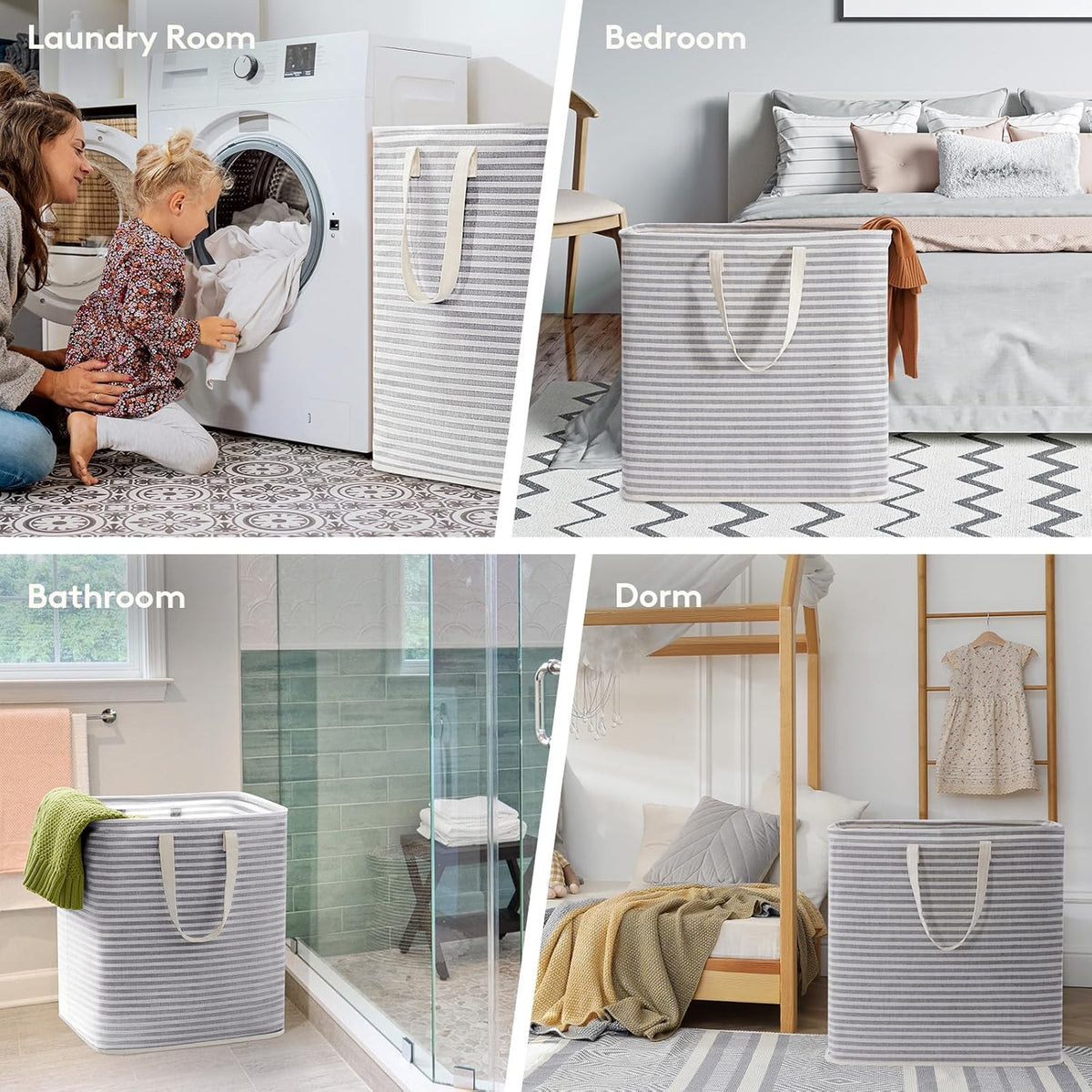 Lifewit 3 Pack Laundry Hamper Large Collapsible Laundry Baskets, Freestanding Waterproof Clothes
