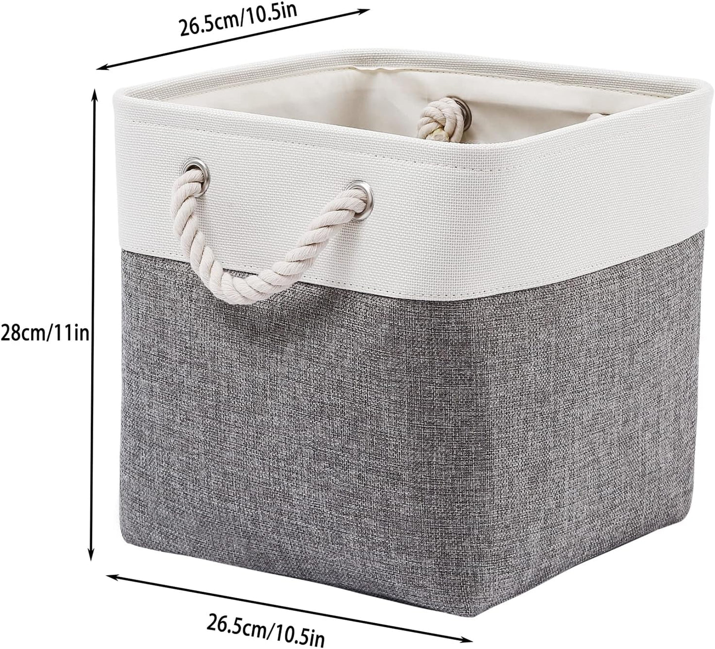 Cube Storage Bins, Collapsible Fabric Cube Storage Bin, 11 Inch Cube Storage Bins with Handles
