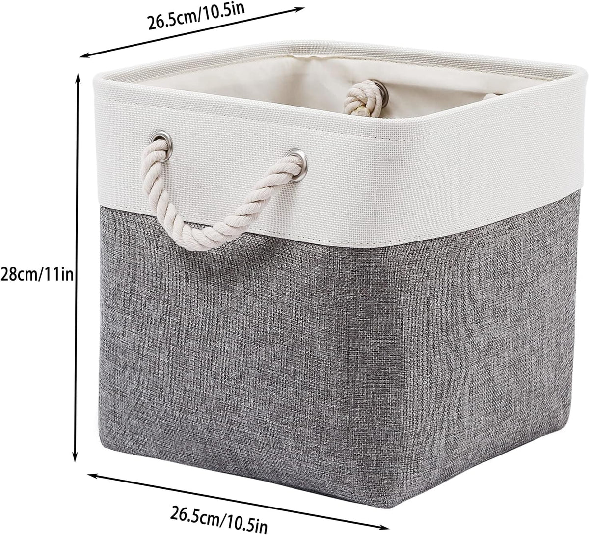 Cube Storage Bins, Collapsible Fabric Cube Storage Bin, 11 Inch Cube Storage Bins with Handles