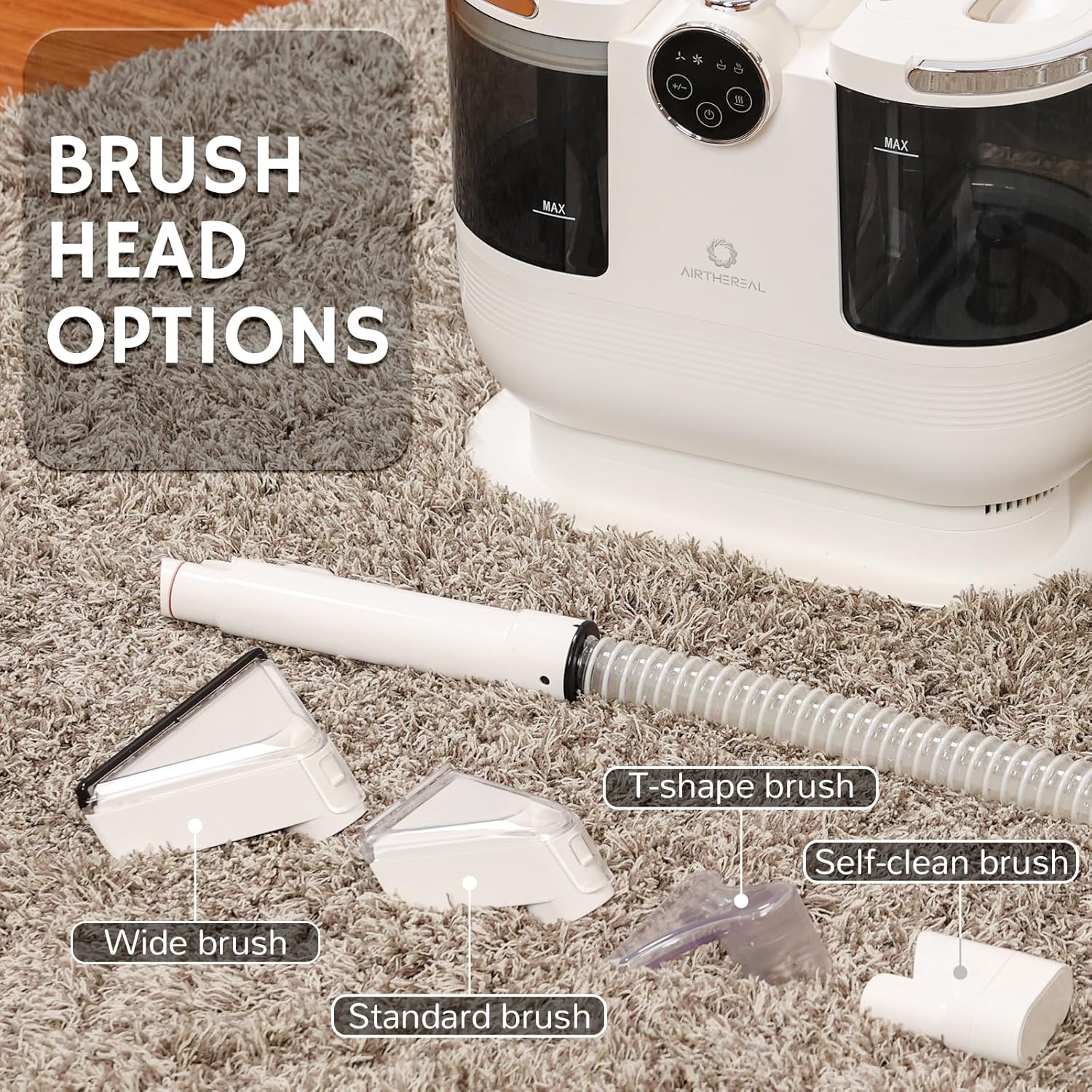 Airthereal Portable Upholstery Spot Cleaner, Instant Heating Carpet Cleaner Machine, Shampooer