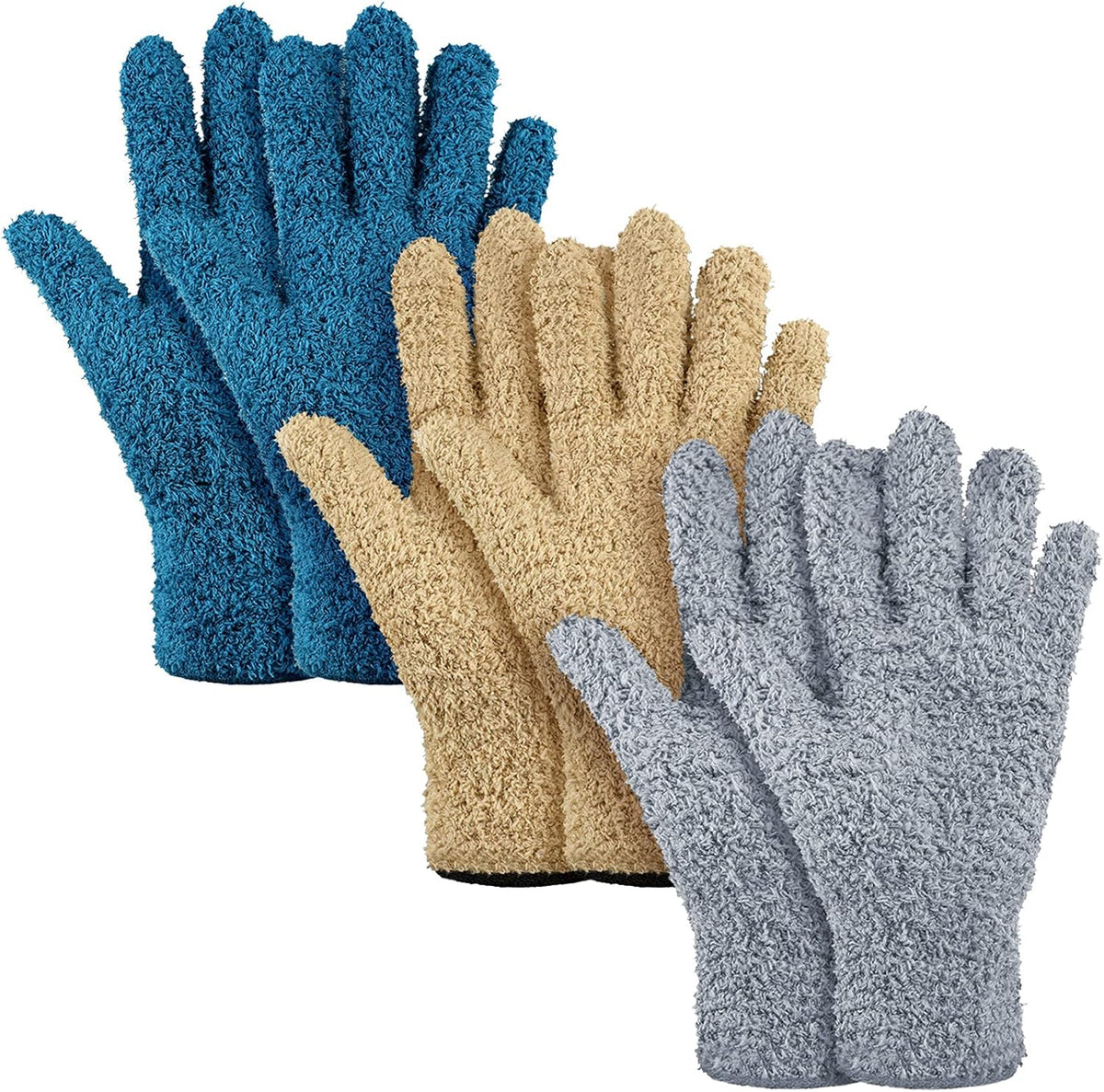 Patelai 3 Pairs Microfiber Plant Dusting Gloves Leaf Cleaning Gloves for Indoor Plants, Blinds