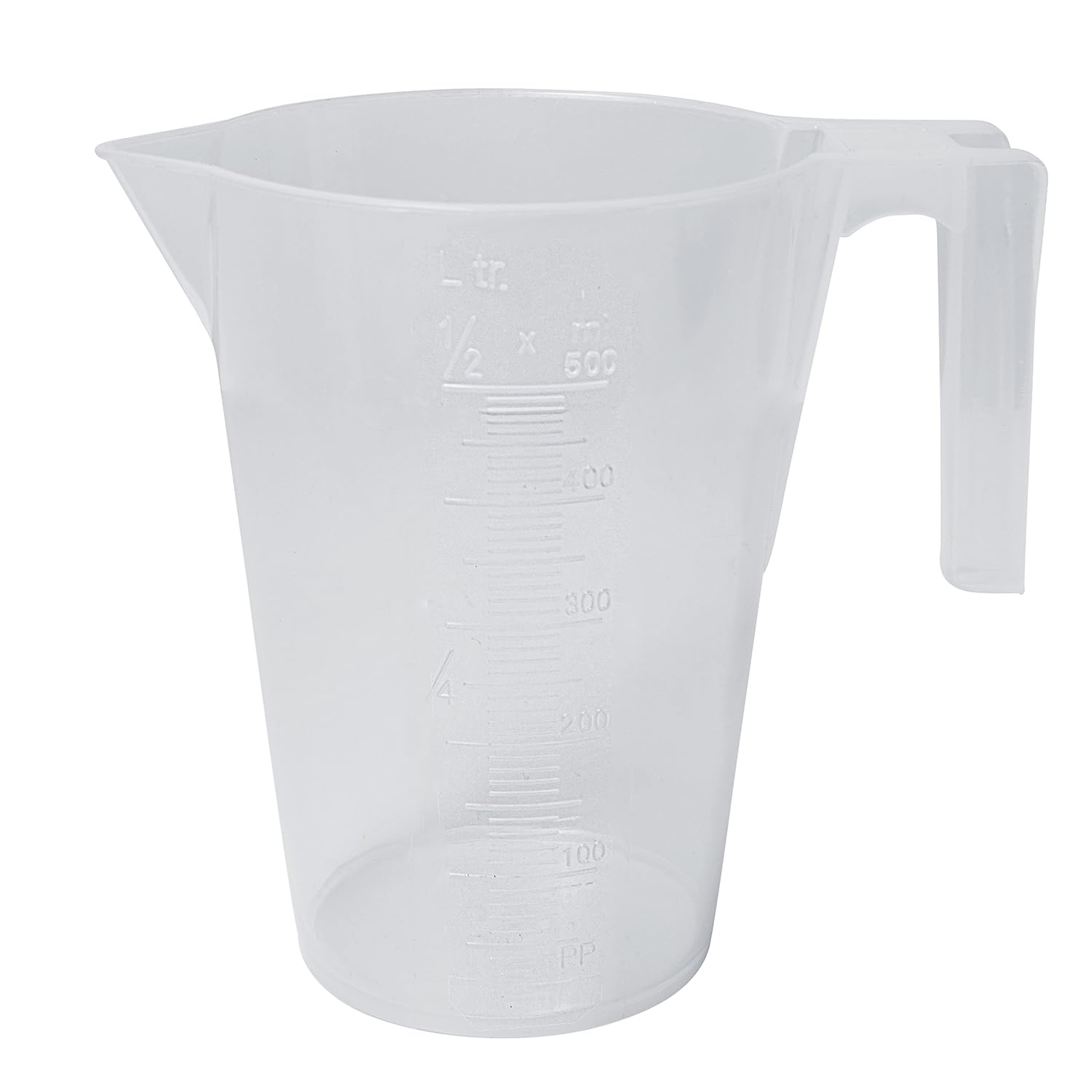 SP Bel-Art Tall Form 500ml Polypropylene Graduated Pitcher, 10ml, Chemical-Resistant Measure