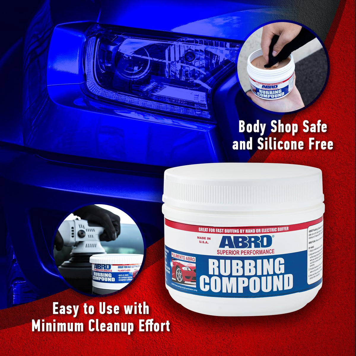 ABRO Superior Performance Rubbing Compound, 32 oz., Buffing Compound for Oxidized Finishes, Smooth