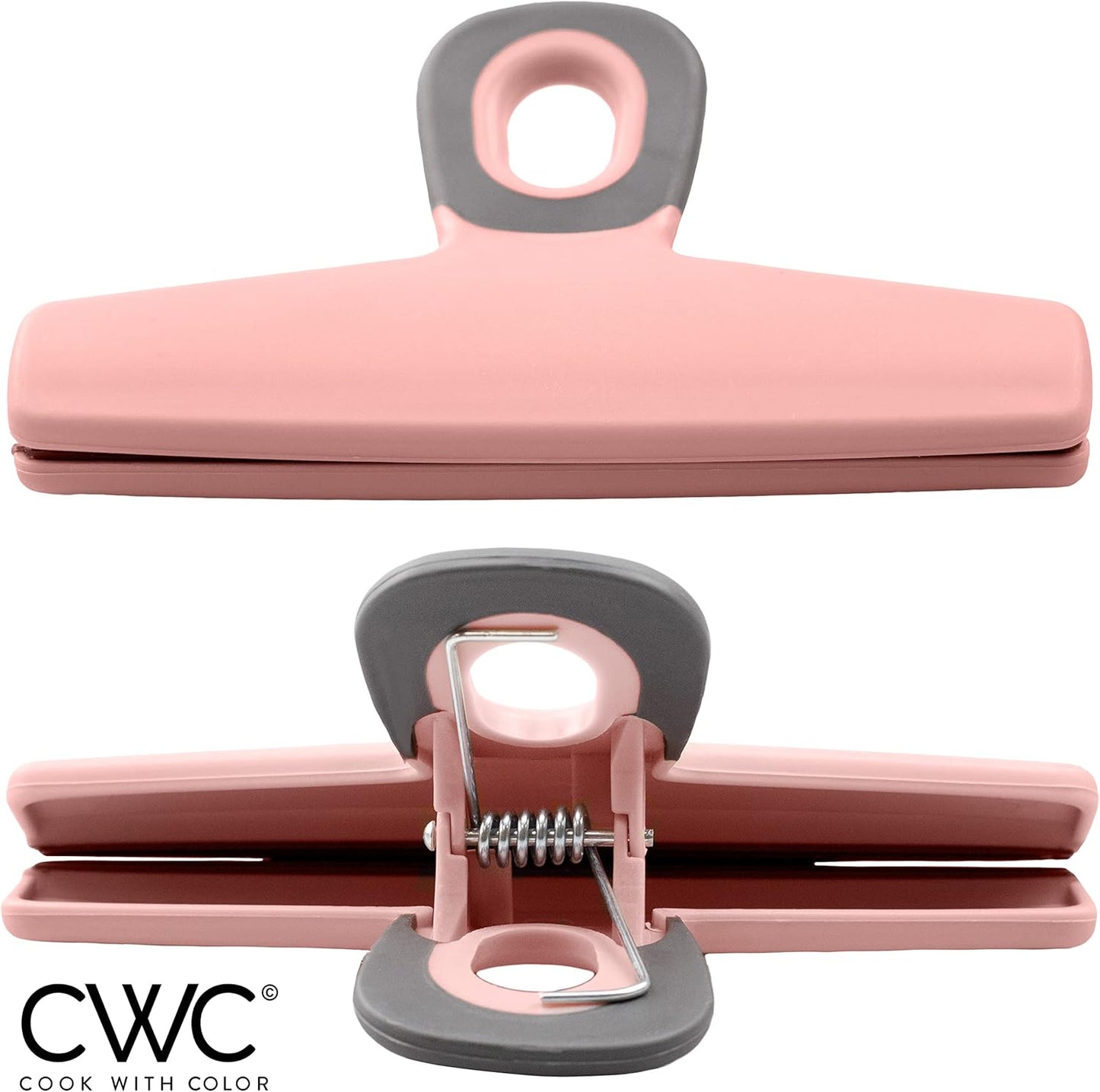 COOK WITH COLOR Food Clips - Wide Heavy Duty Chip Clips, Large Bag Clips for Food Storage with Air
