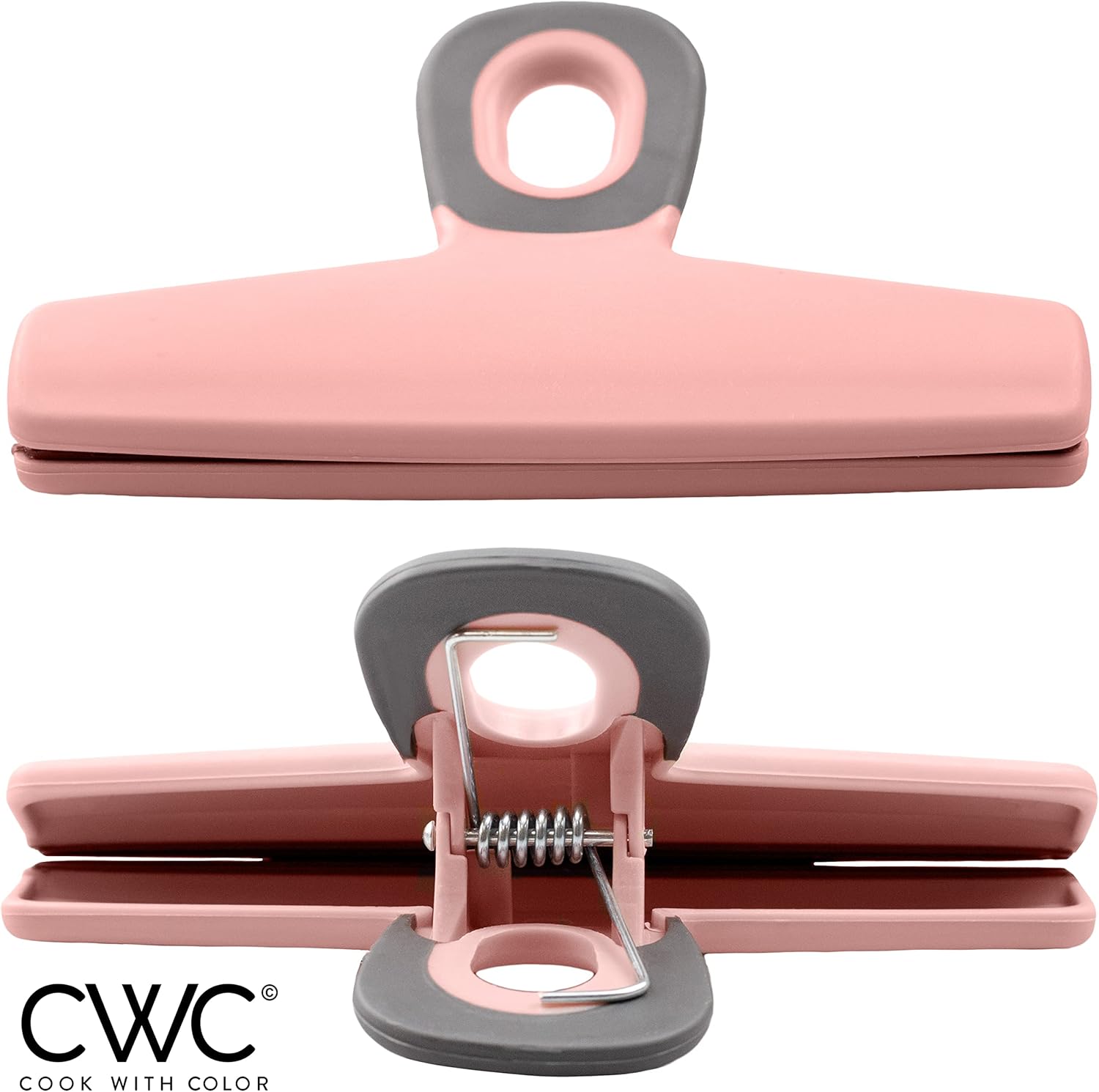 COOK WITH COLOR Food Clips - Wide Heavy Duty Chip Clips, Large Bag Clips for Food Storage with Air