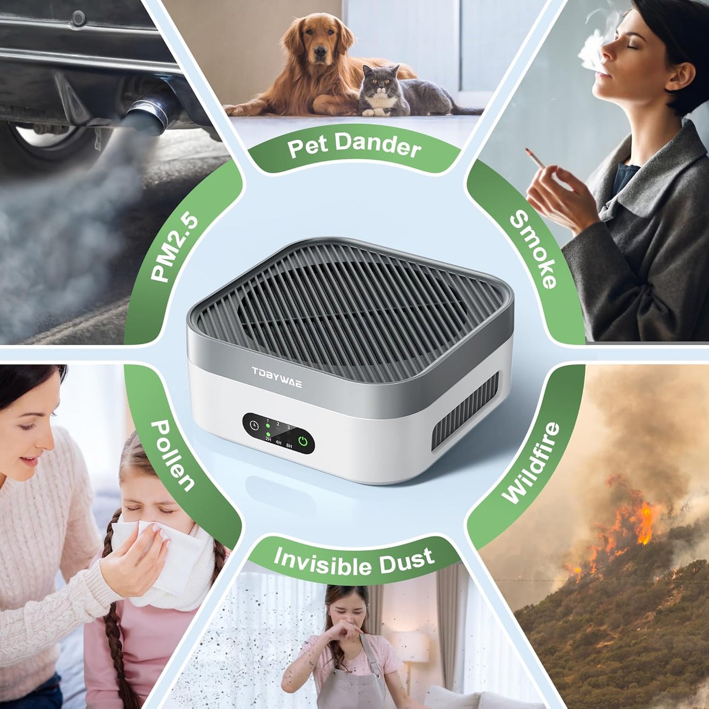 Air Purifier for Home – True HEPA Filter for Pets, Smoke & Allergies | 600 Sq Ft Coverage |