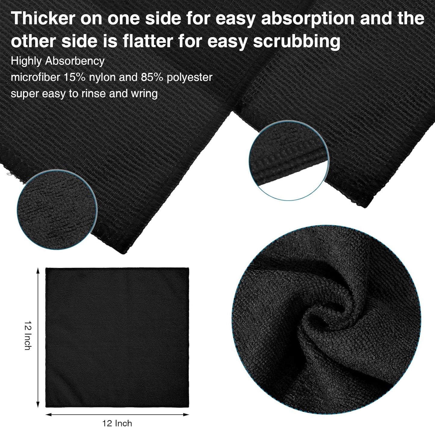 200 Pieces Microfiber Cleaning Cloths Bulk Absorbent Microfiber Towels Reusable Lint-Free Streak