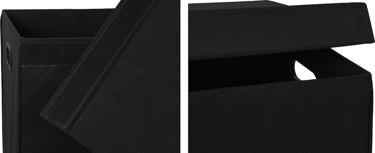 Simple Houseware Double Laundry Hamper with Lid and Removable Bags, Black