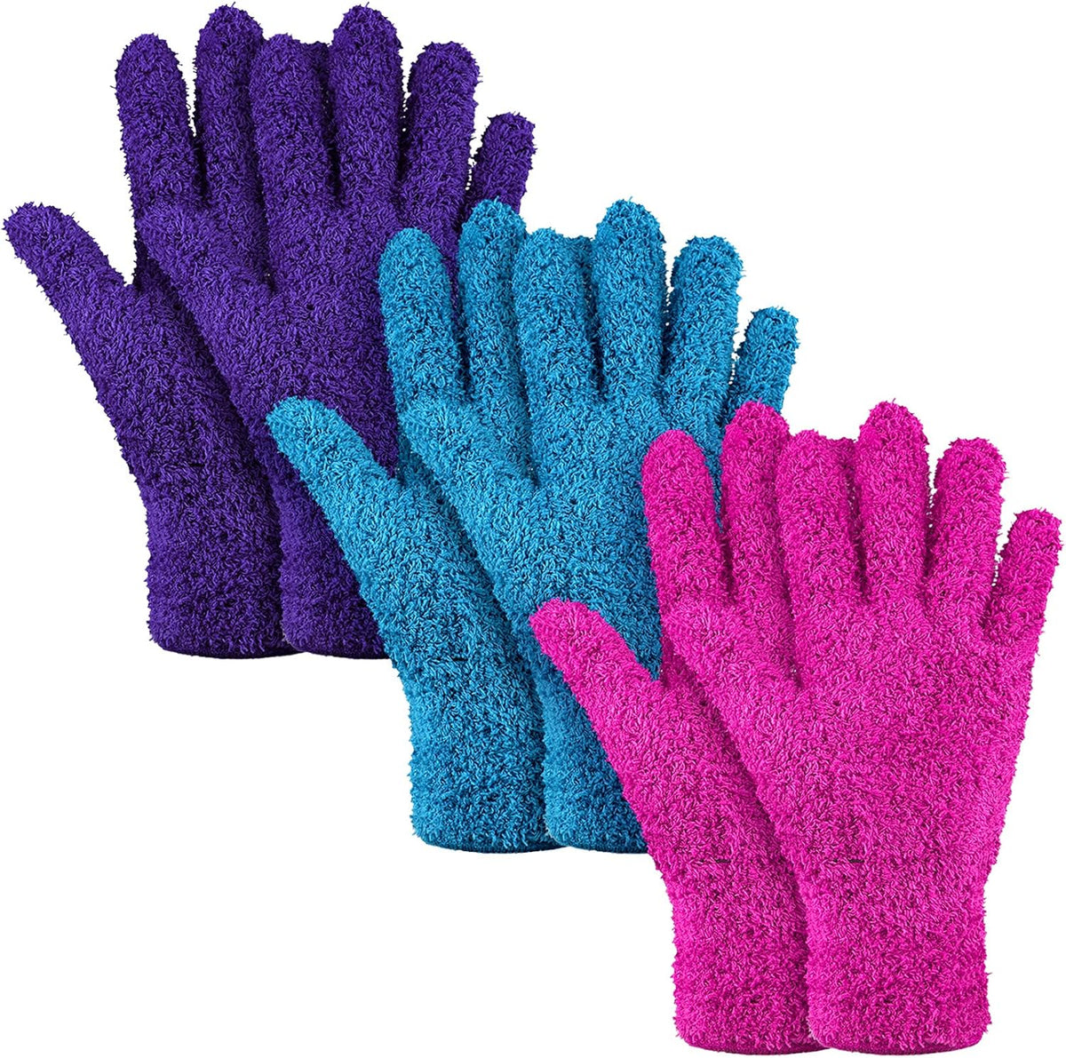 Patelai 3 Pairs Microfiber Plant Dusting Gloves Leaf Cleaning Gloves for Indoor Plants, Blinds