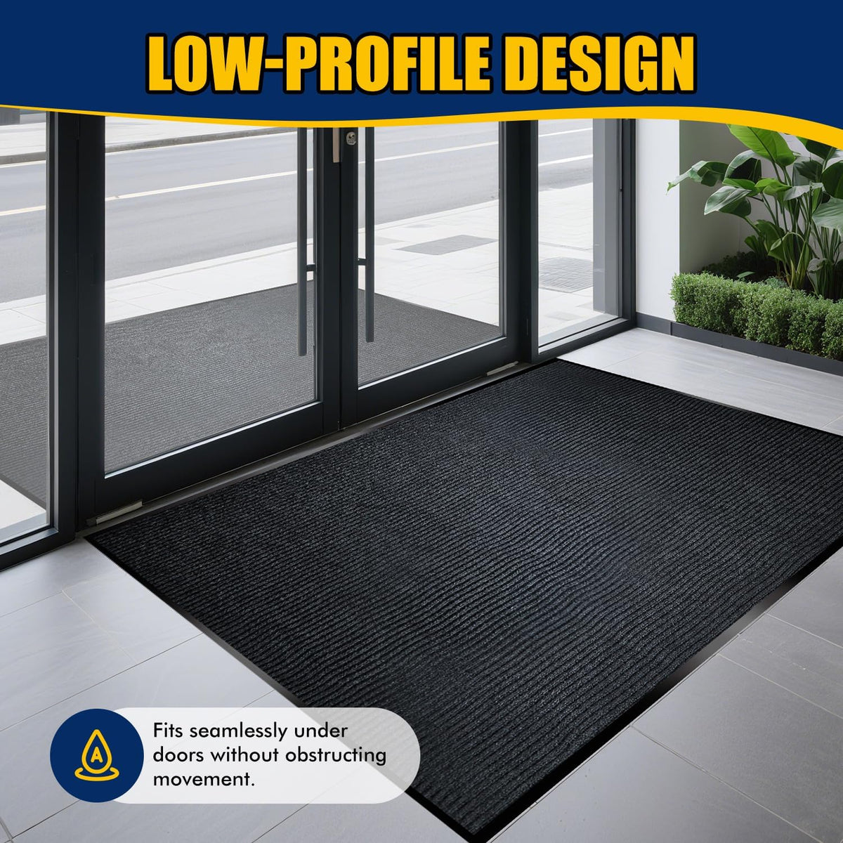 Entrance Mat for Home or Office - 3 x 5 Feet, Carpeted Indoor/Outdoor Entry Mat - Absorbent, Slip