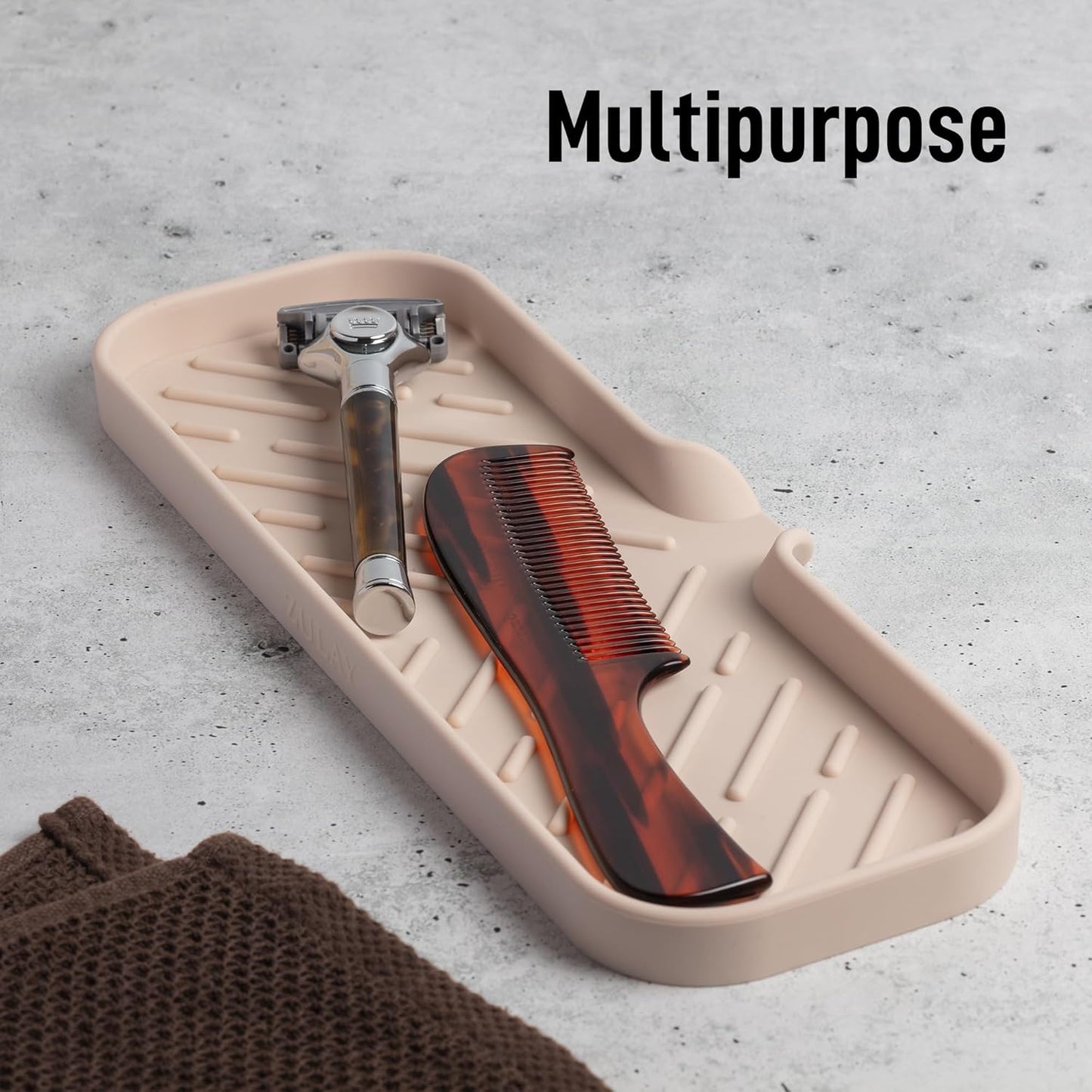 Zulay Large Silicone Sponge Holder (12x4) – Flexible Sink Organizer Tray for Kitchen & Bathroom