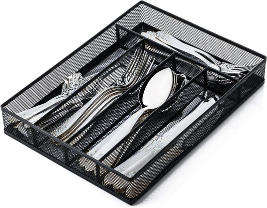JANE EYRE Utensil Drawer Organizer, Cutlery Tray Silverware Flatware Storage Divider for Kitchen