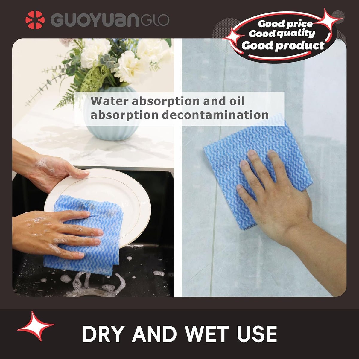Disposable Cleaning Cloths Reusable Dsih Cloths for Kitchen Disposable Dish Rag Dry Fast 11.8x11.8
