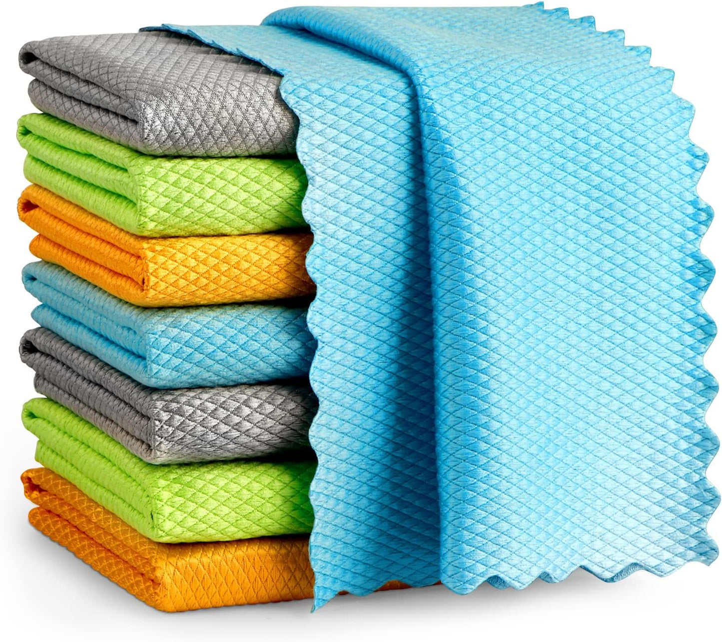 AIDEA Microfiber Glass Cleaning Cloth, 8PK, Premium Microfiber Glass and Window Cleaner, Lint Free