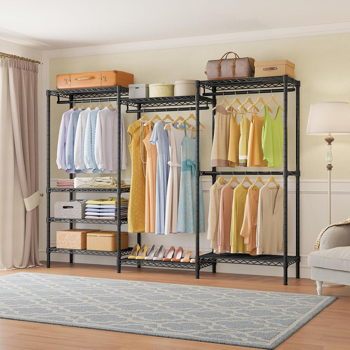 VIPEK V5 Plus Large Portable Closet Rack Freestanding Wardrobe Closet, Multi-Functional Clothes
