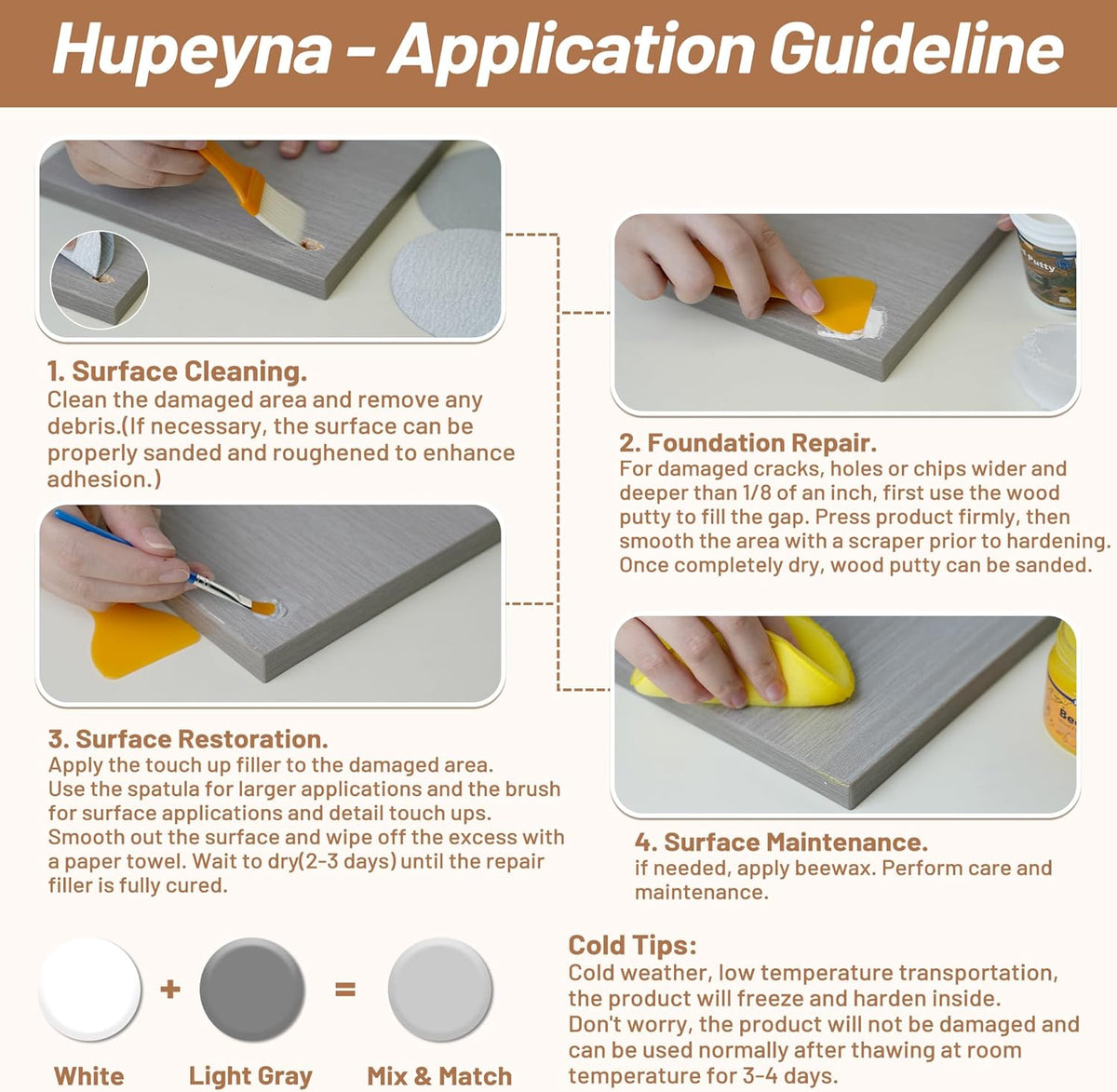 Wood Repair Kit, Wood Furniture Repair Kit, Wood Filler, Wood Putty and Beeswax- Repair Stains