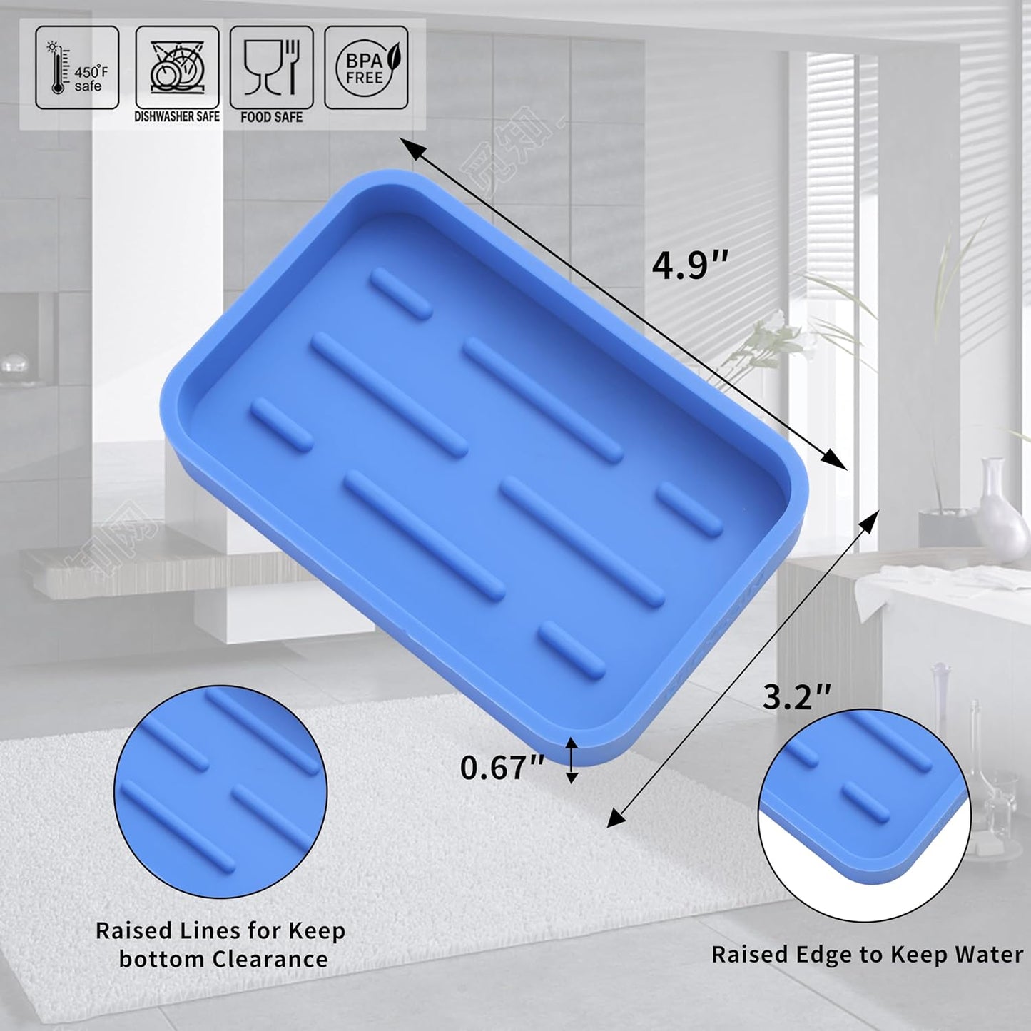 Silicone Kitchen Sink Organizer Tray for Multiple Usage,Easy Clean Sponges Holder for Kitchen