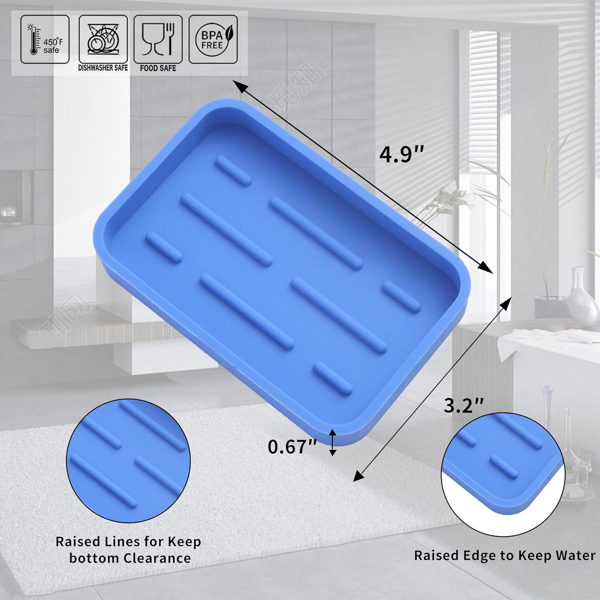 Silicone Kitchen Sink Organizer Tray for Multiple Usage,Easy Clean Sponges Holder for Kitchen