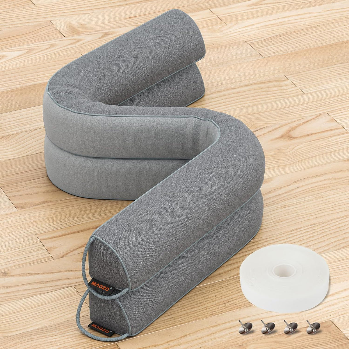 MAGZO Door Draft Stopper 36 Inches, 2 Pack Weighted Triangular Door Snake for Winter Noise Blocker