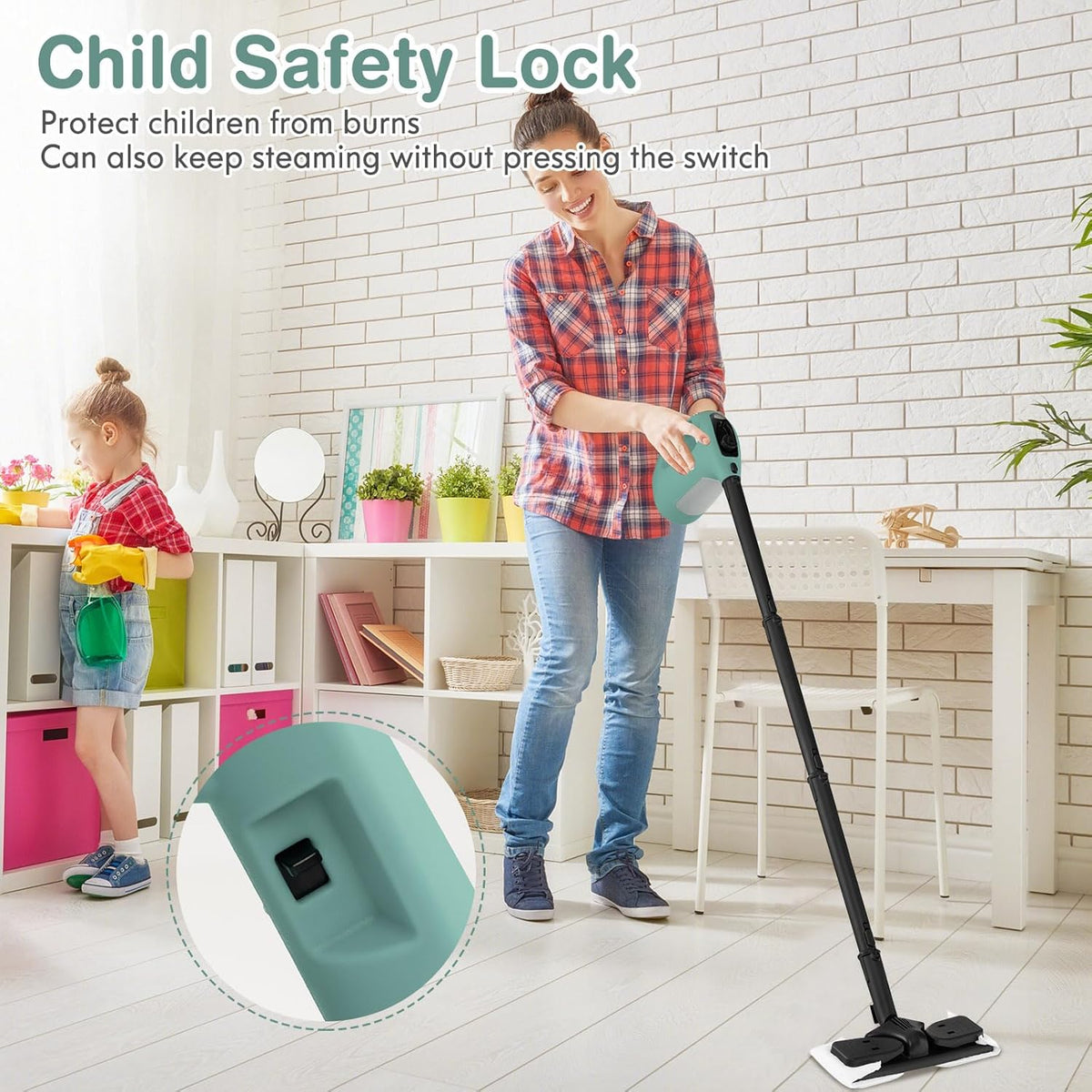 COSTWAY Handheld MultiPurpose Steam Cleaner with 17 Pieces, 350ml Large Capacity Steam Mop