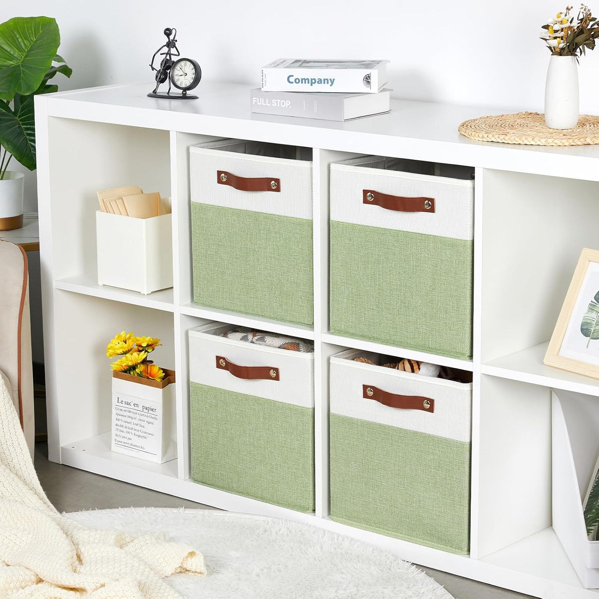 DULLEMELO Fabric Storage Cubes, 12x12 Storage Cube Bins for Organizing, Foldable Storage Baskets