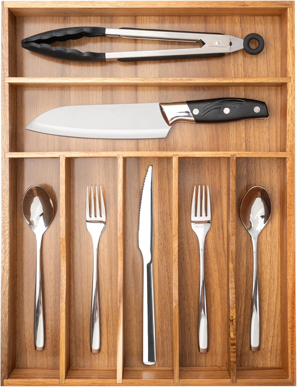 Silverware Organizer Acacia Kitchen Drawer Organizer Utensil Organizer Silverware Holder Cutlery