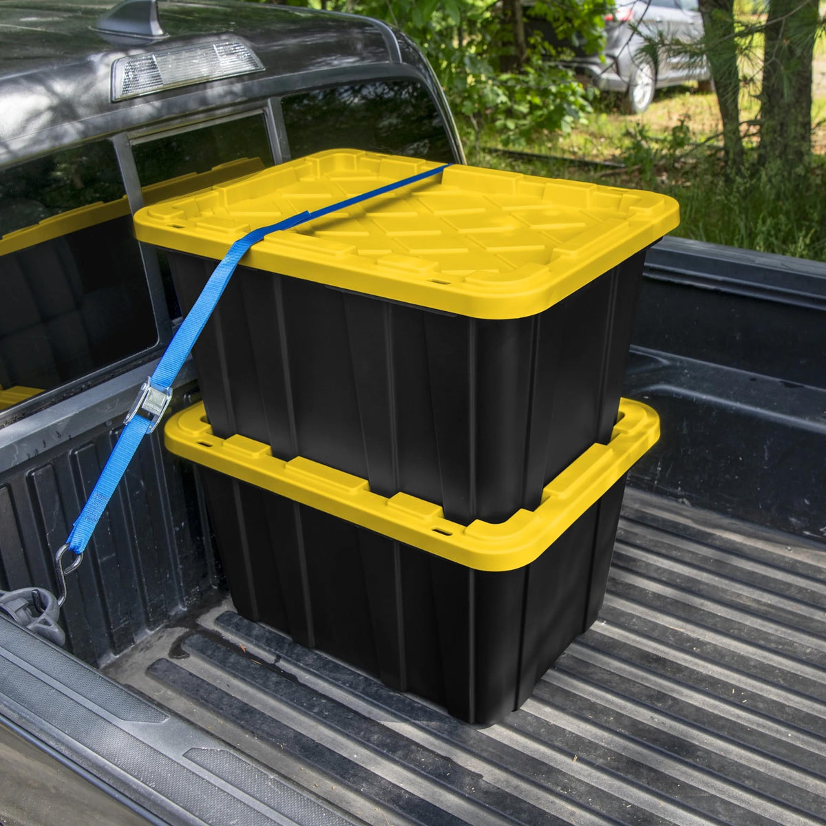 CLMSTE 6 Pack 27 Gallon Heavy Duty Storage Bins with Snap Lids, Durable Plastic Storage Totes with