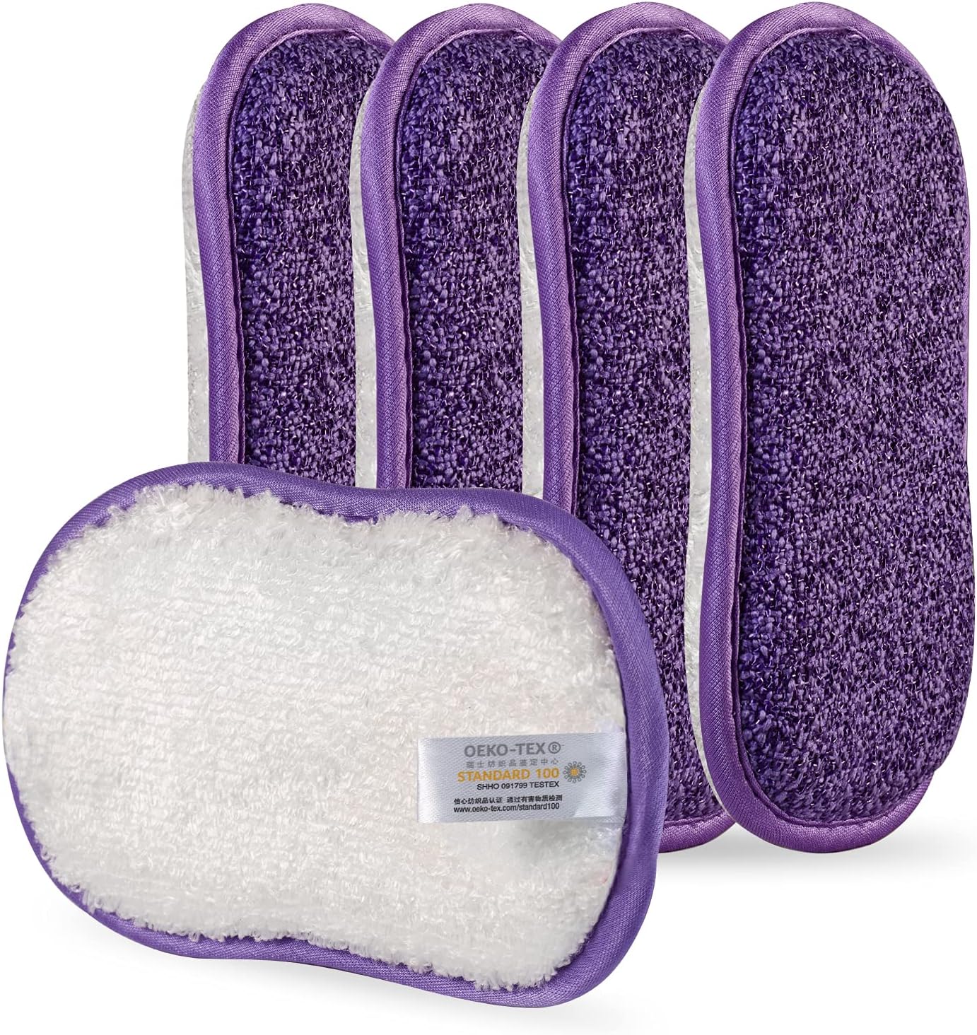 Kitchen Dish Sponge Scrubber Non Scratch, Dishcloth No Odor Reusable Washable Multipurpose Scrub