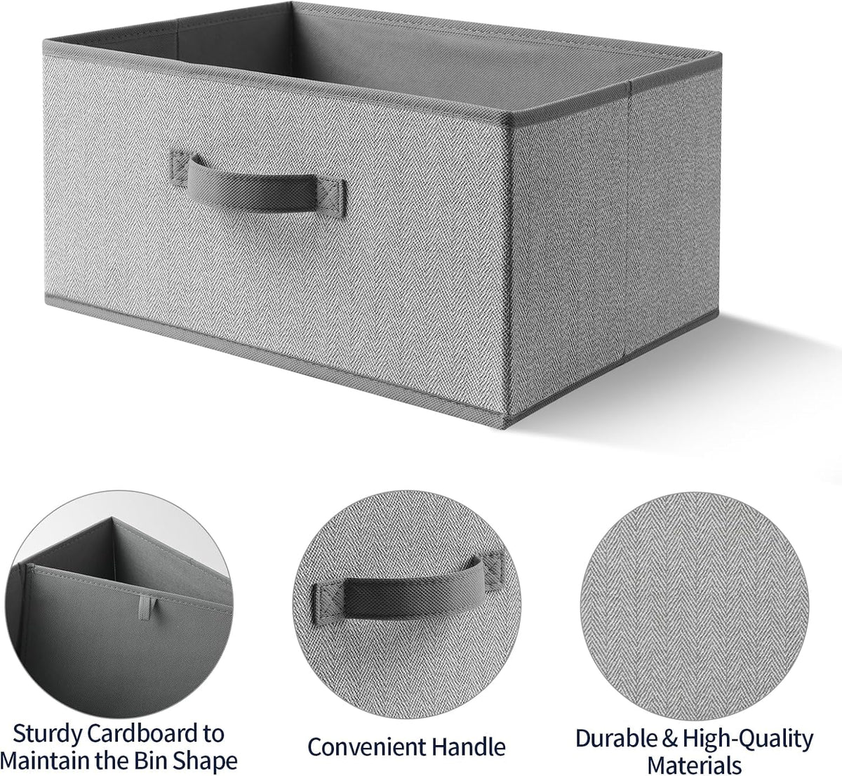 Storage Baskets, 15.7 Inch Woven Fabric Bins, Storage Cubes with Reinforced Handles, Organizer Bins