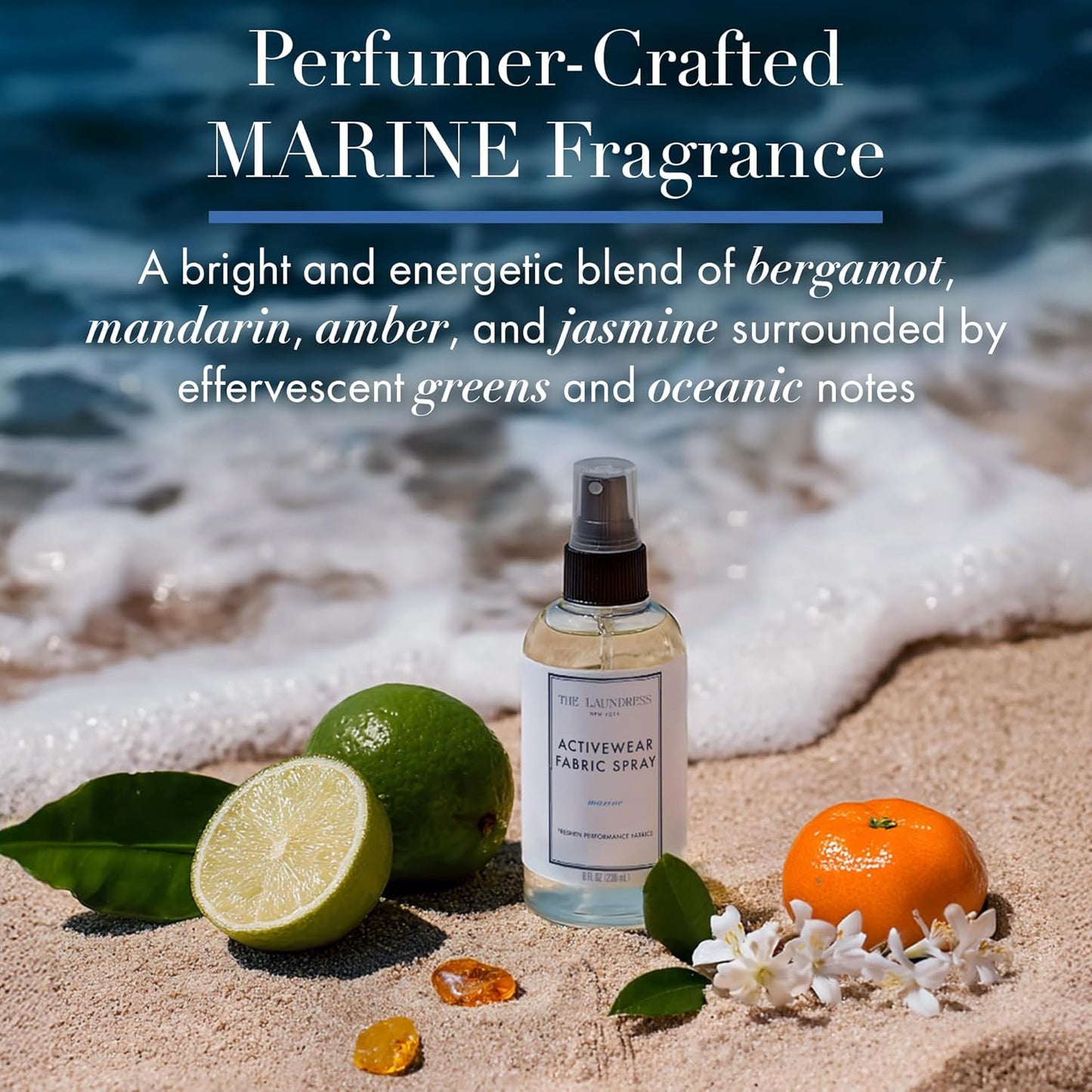 The Laundress Activewear Fabric Refresher Spray, 8 Oz, Marine Fragrance, Bright, Energetic, Odor