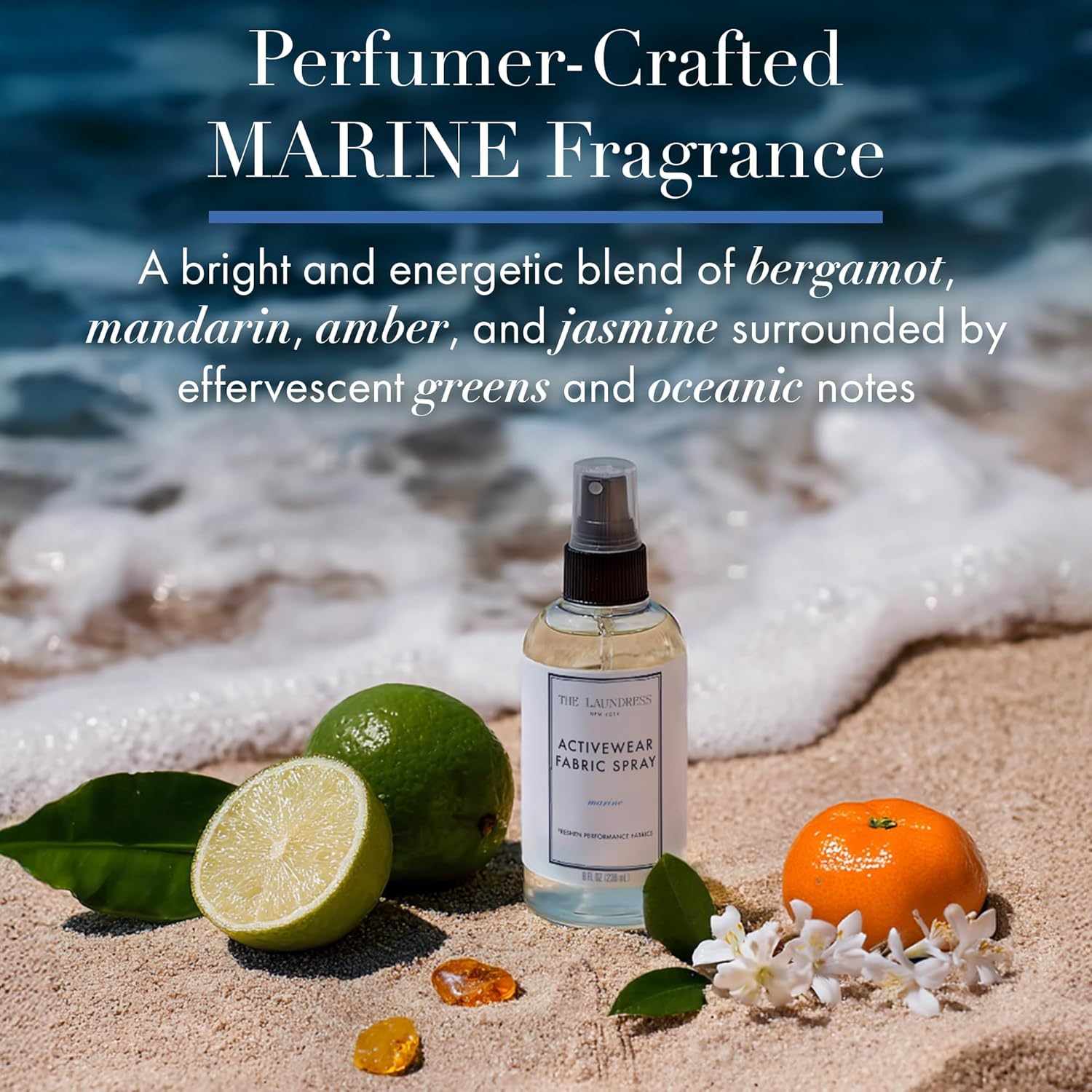 The Laundress Activewear Fabric Refresher Spray, 8 Oz, Marine Fragrance, Bright, Energetic, Odor