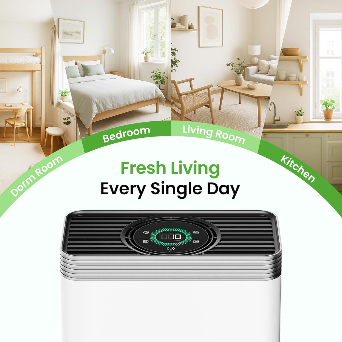 VUSIGN Air Purifier for Home Dorm Room up to 1110 ft², CADR 143 CFM, H13 HEPA Filter, Smart App
