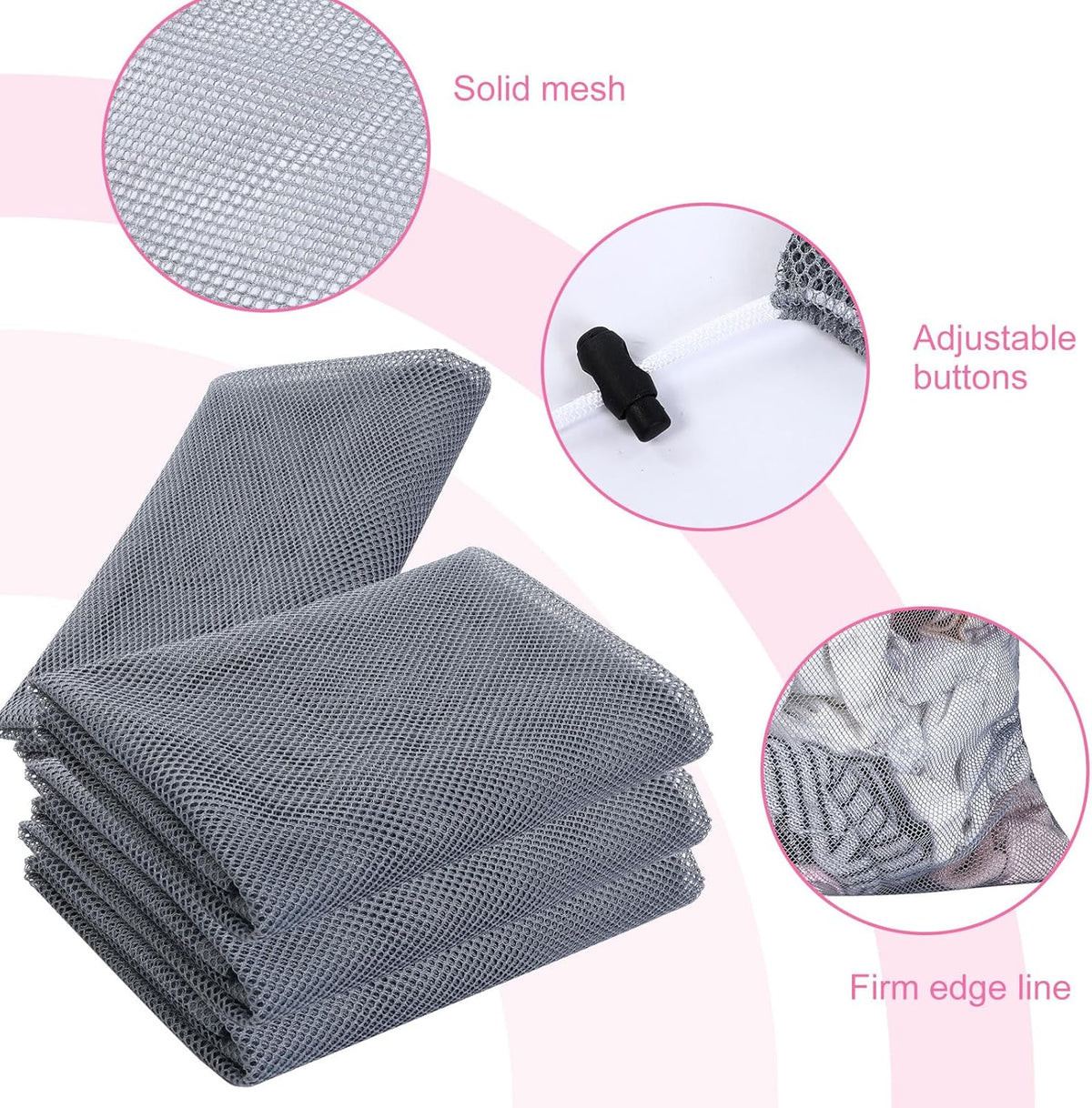 Berlune 30 Pack 24 x 36 Inches Large Mesh Bags for Laundry, Wash bags, Sturdy Mesh Material Closed