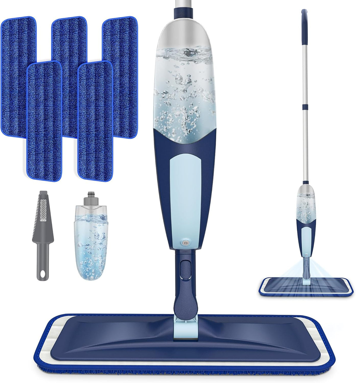 Spray Mops for Floor Cleaning, TRAV-ROUND Microfiber Wood Floor Mop with 5 Reusable Washable Pads