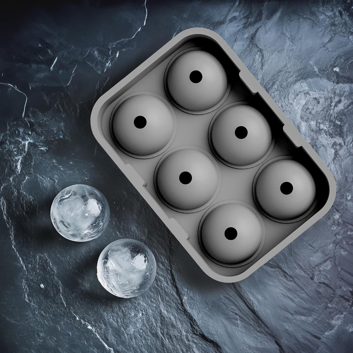 glacio Silicone Ice Cube Trays – Large Silicone Molds for 2-Inch Ice Cubes and Spheres Whiskey Ice
