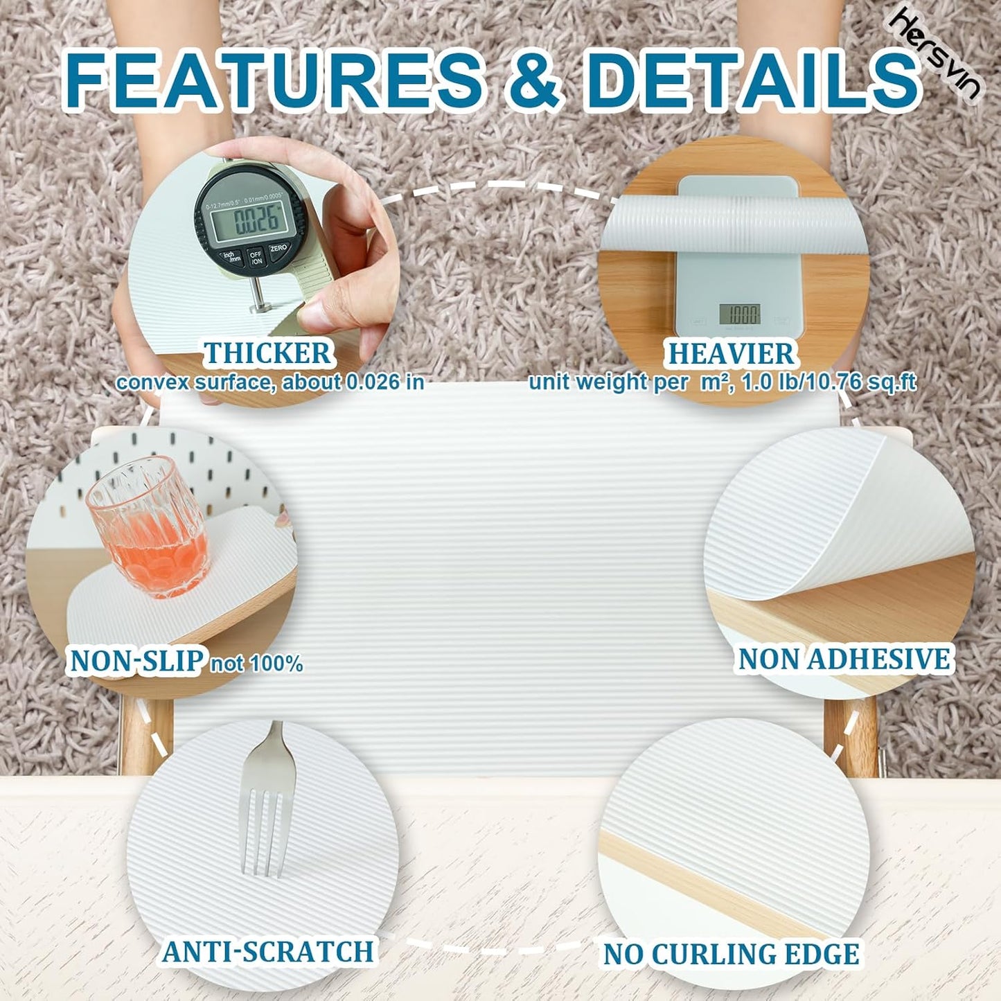 Shelf Liners 14 in x 20 ft EVA Drawer Mats, Non-Adhesive Cupboard Protector, Kitchen Cabinet Lining