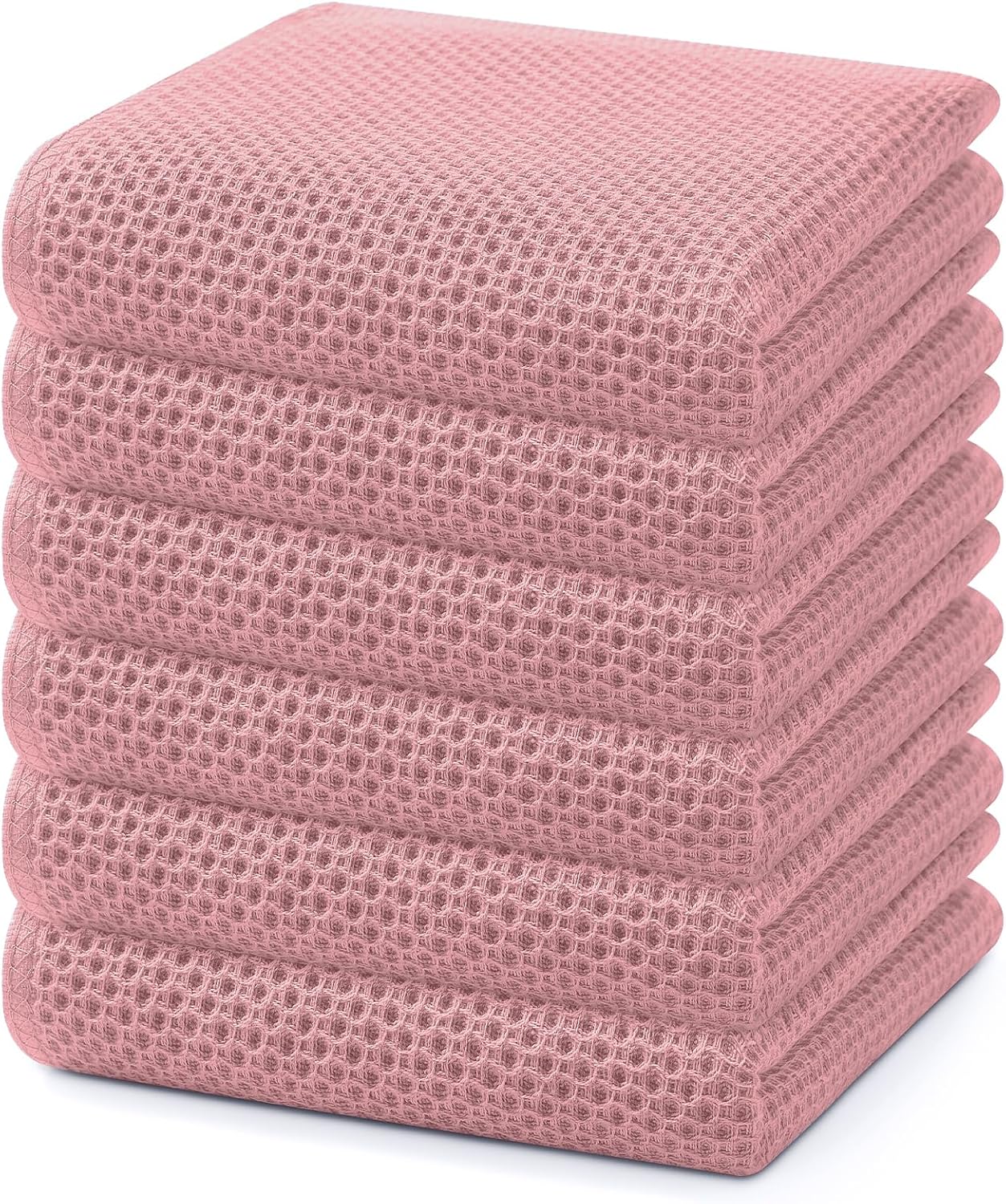 Homaxy 100% Cotton Waffle Weave Kitchen Dish Towels, Ultra Soft Absorbent Quick Drying Cleaning
