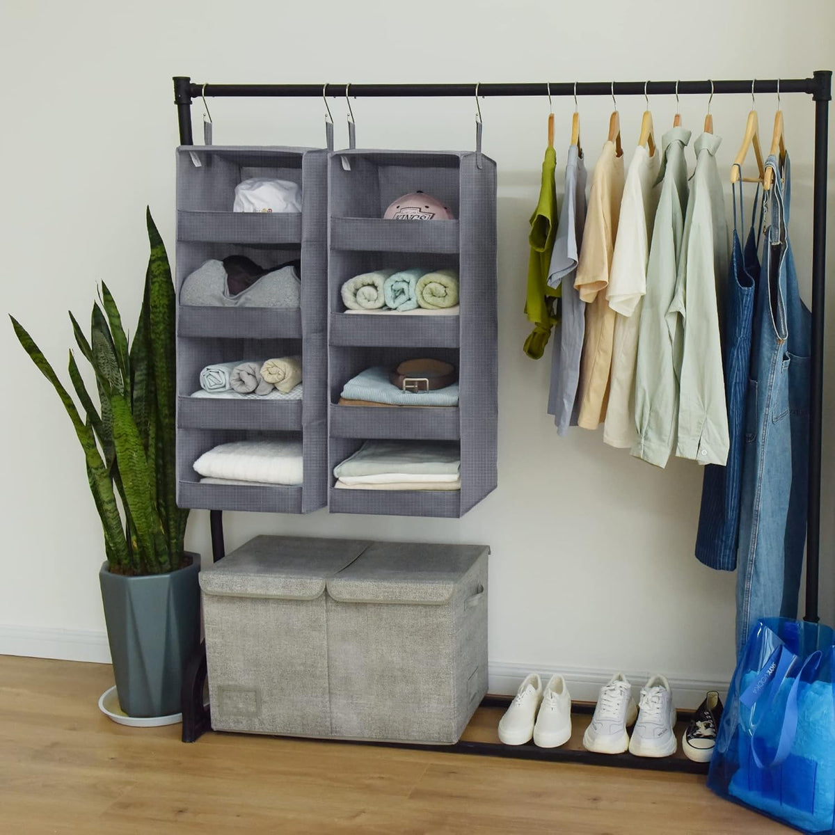 GRANNY SAYS 4-Shelf Hanging Organizer, Closet Hanging Shelves, Closet Hanging Storage Organizers