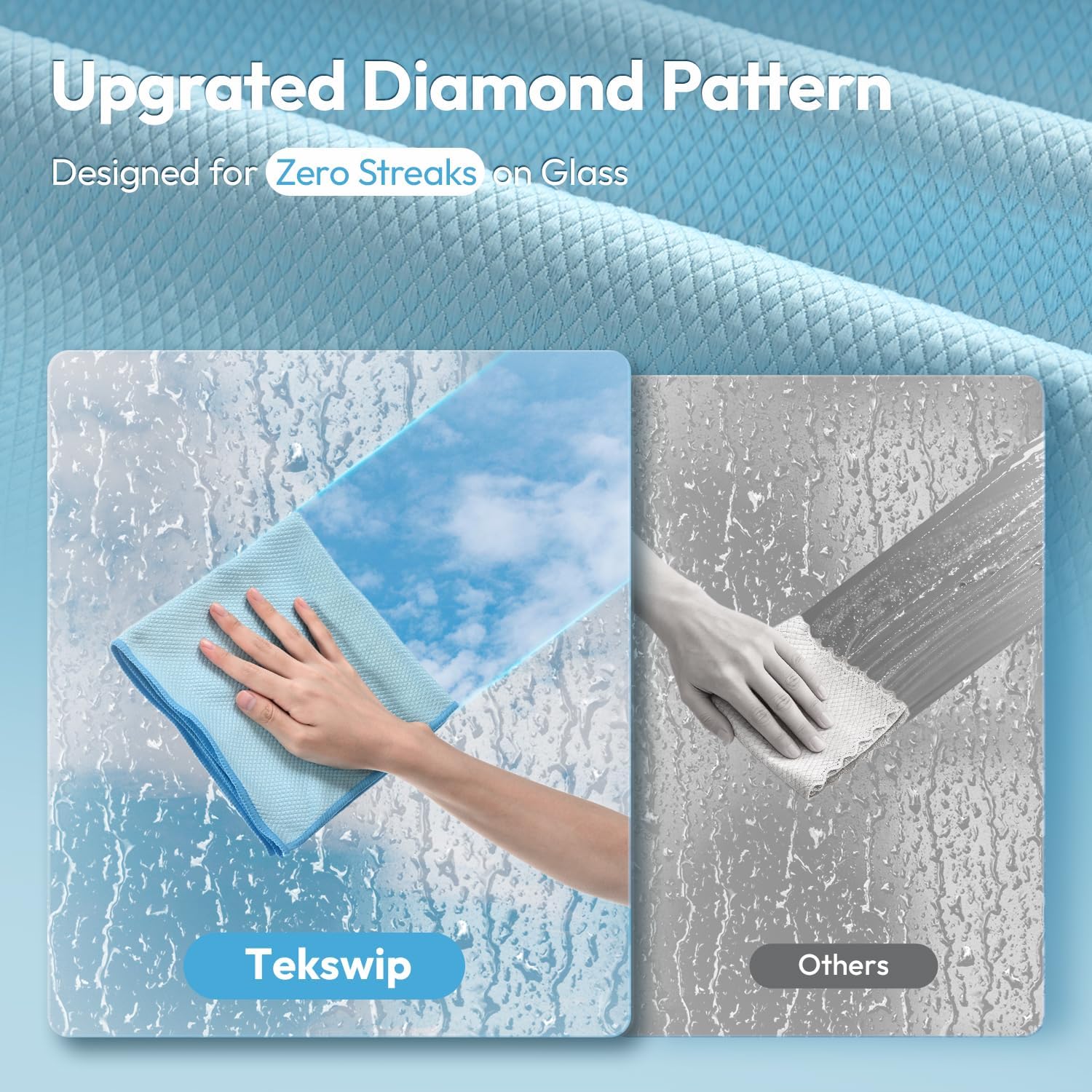 Nanoscale Microfiber Cloths 15.55”x 15.55”, Glass Window Mirror Stainless Steel Car Cleaning